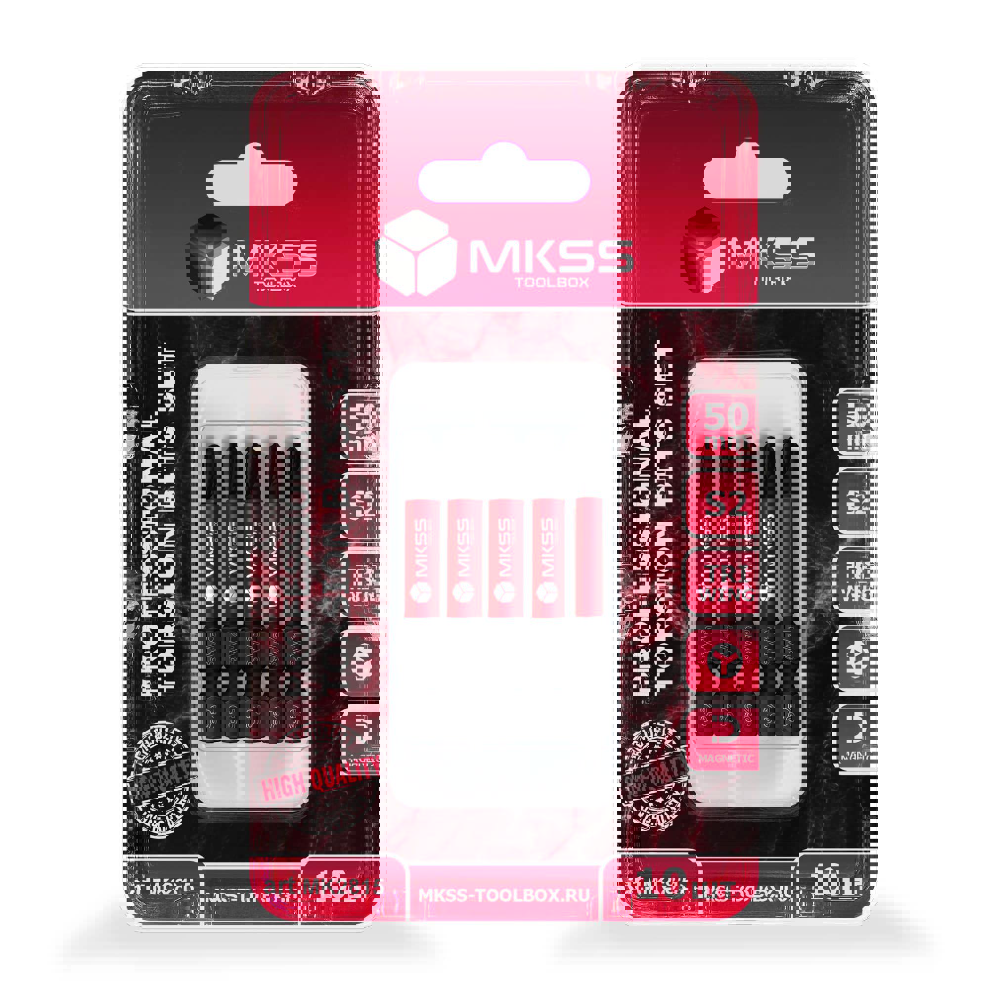 Изображение товара Набор бит торсионных магнитных Mkss Toolbox MK2815 на 10 шт