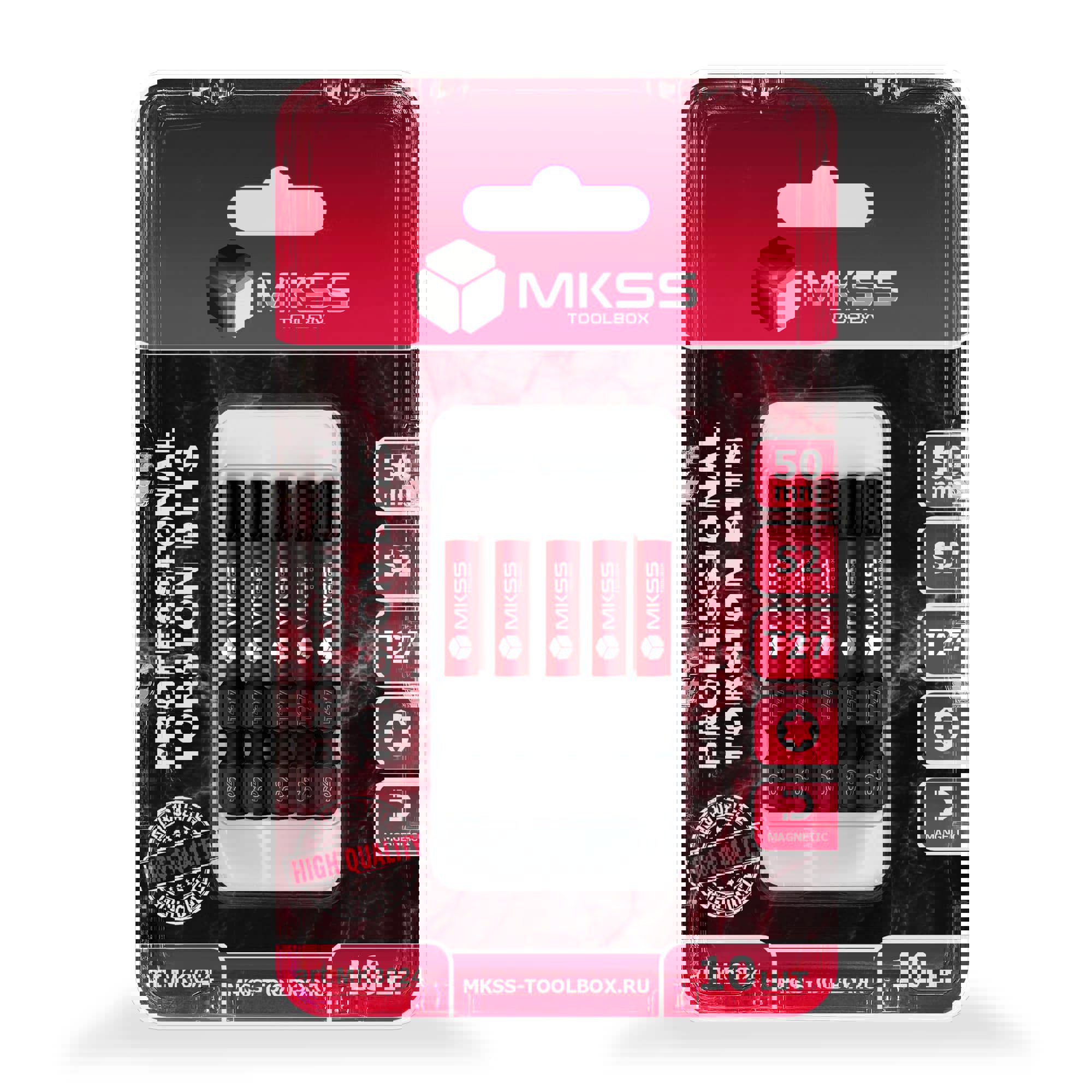 Изображение товара Торсионные магнитные биты MKSS Toolbox MK3024 T27x50 мм, 10 шт для профессионального использования