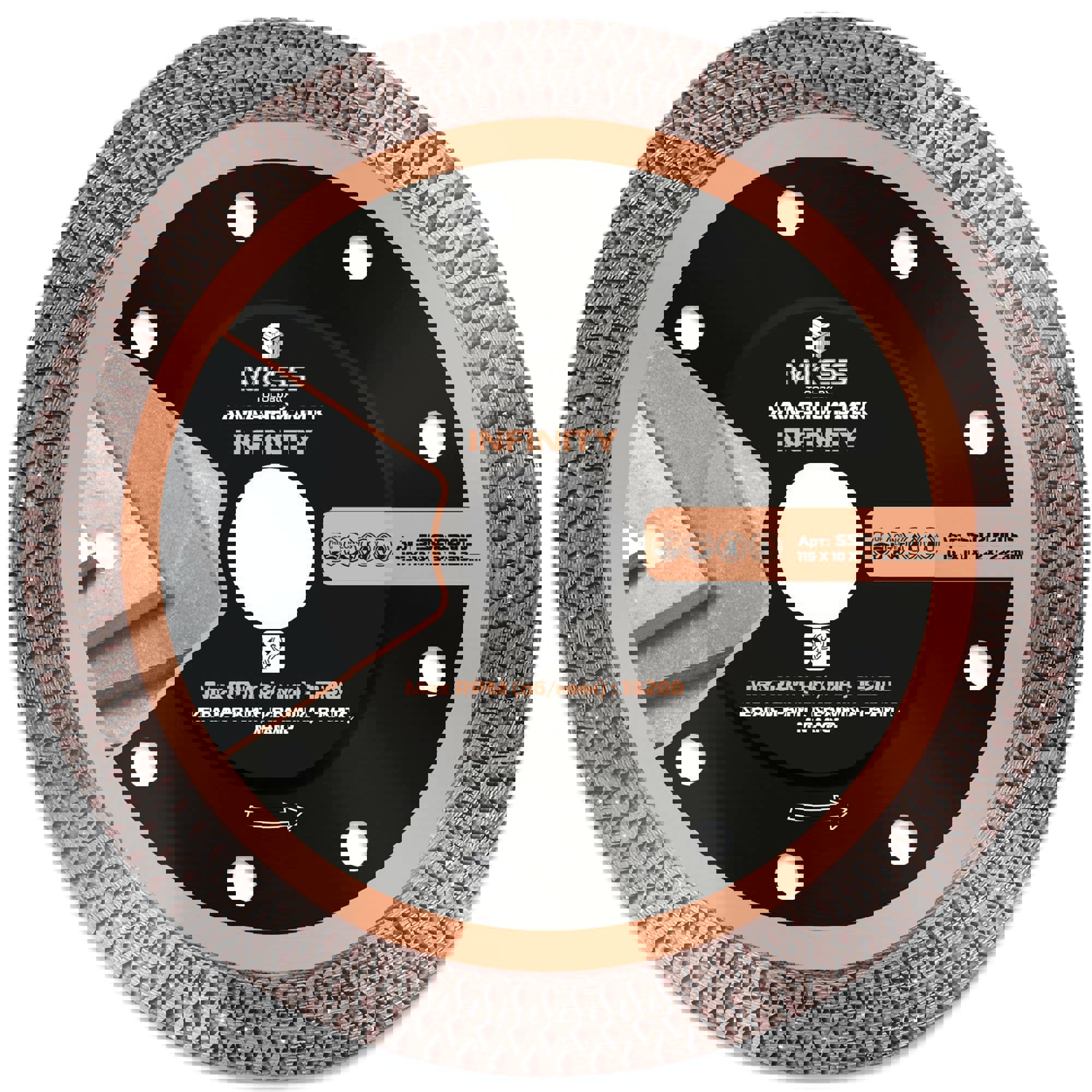 Изображение товара Диск алмазный по керамограниту Mkss Toolbox Infinity турбо 115x22.2x1.2 мм