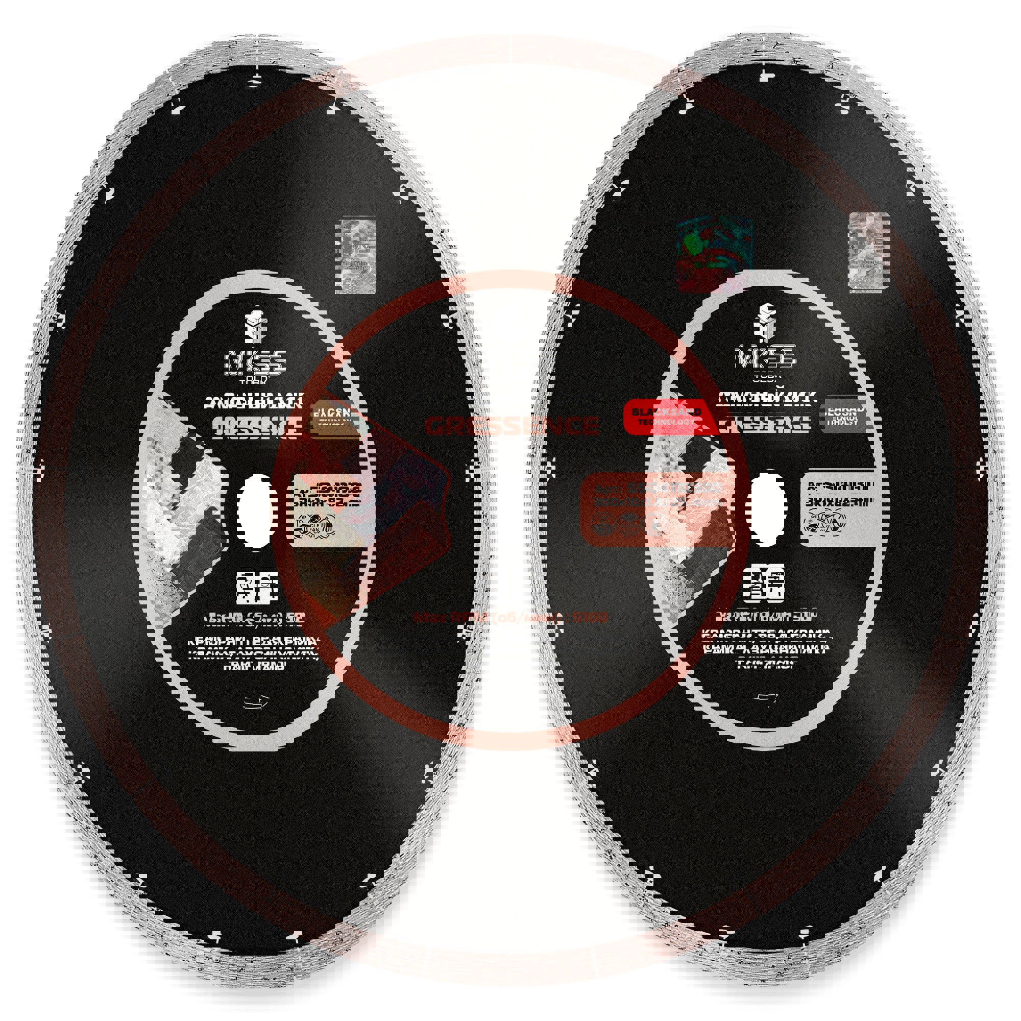 Изображение товара Диск алмазный по керамограниту Mkss Toolbox Gressence 300x25.4x1.8 мм для сухой и мокрой резки