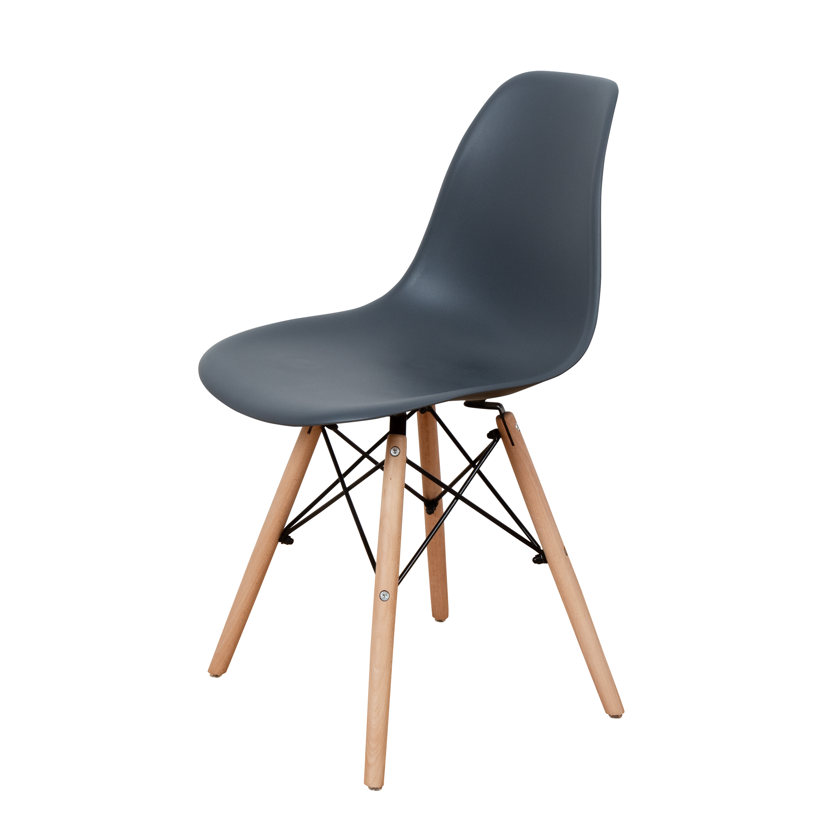 Изображение товара Кухонный стул Derstuhl Wood темно-серый пластиковый с деревянными ножками