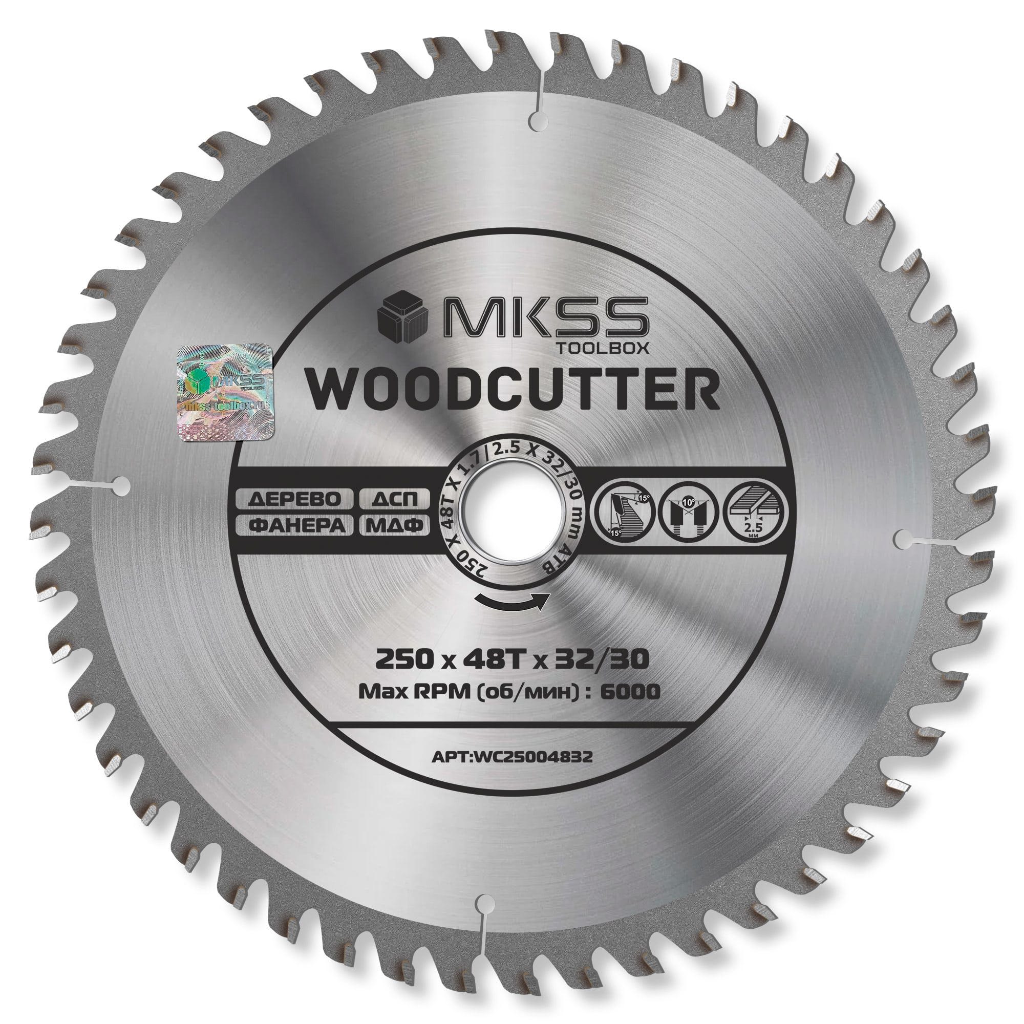 Изображение товара Диск пильный MKSS TOOLBOX WC2500 48Т 250x32x1.7 мм для дерева и фанеры