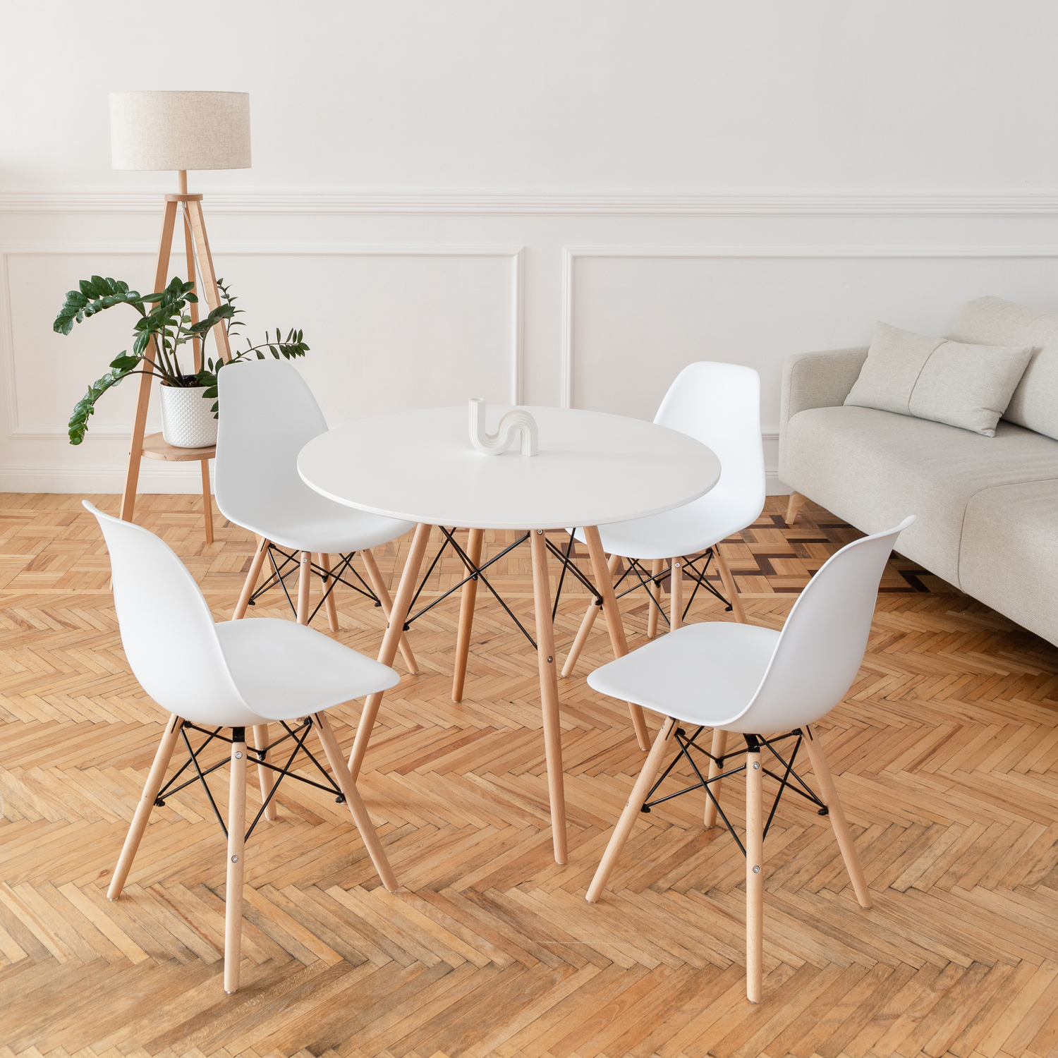 Изображение товара Комплект кухонных стульев 4 шт Derstuhl Wood 45x82x45 см полипропилен цвет белый