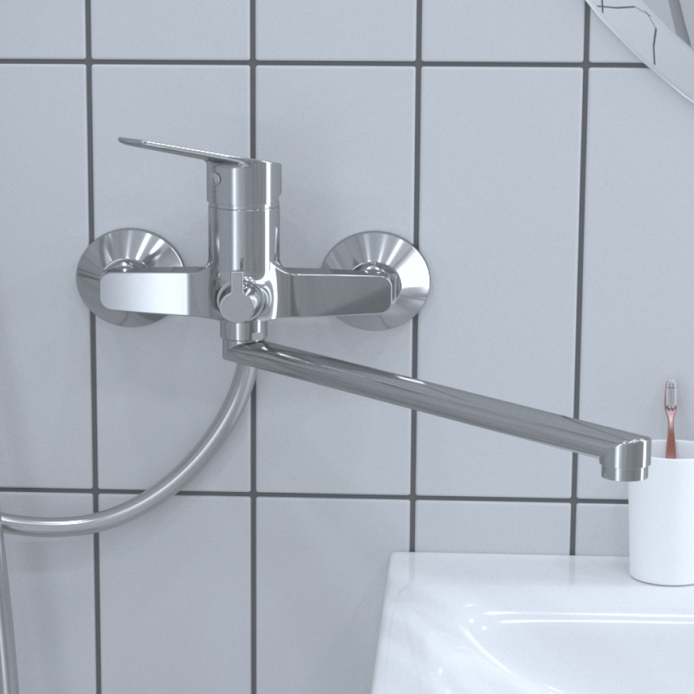 Изображение товара Смеситель для ванны Esko line Good EL_GD 31 однорычажный с душевой лейкой цвет хром