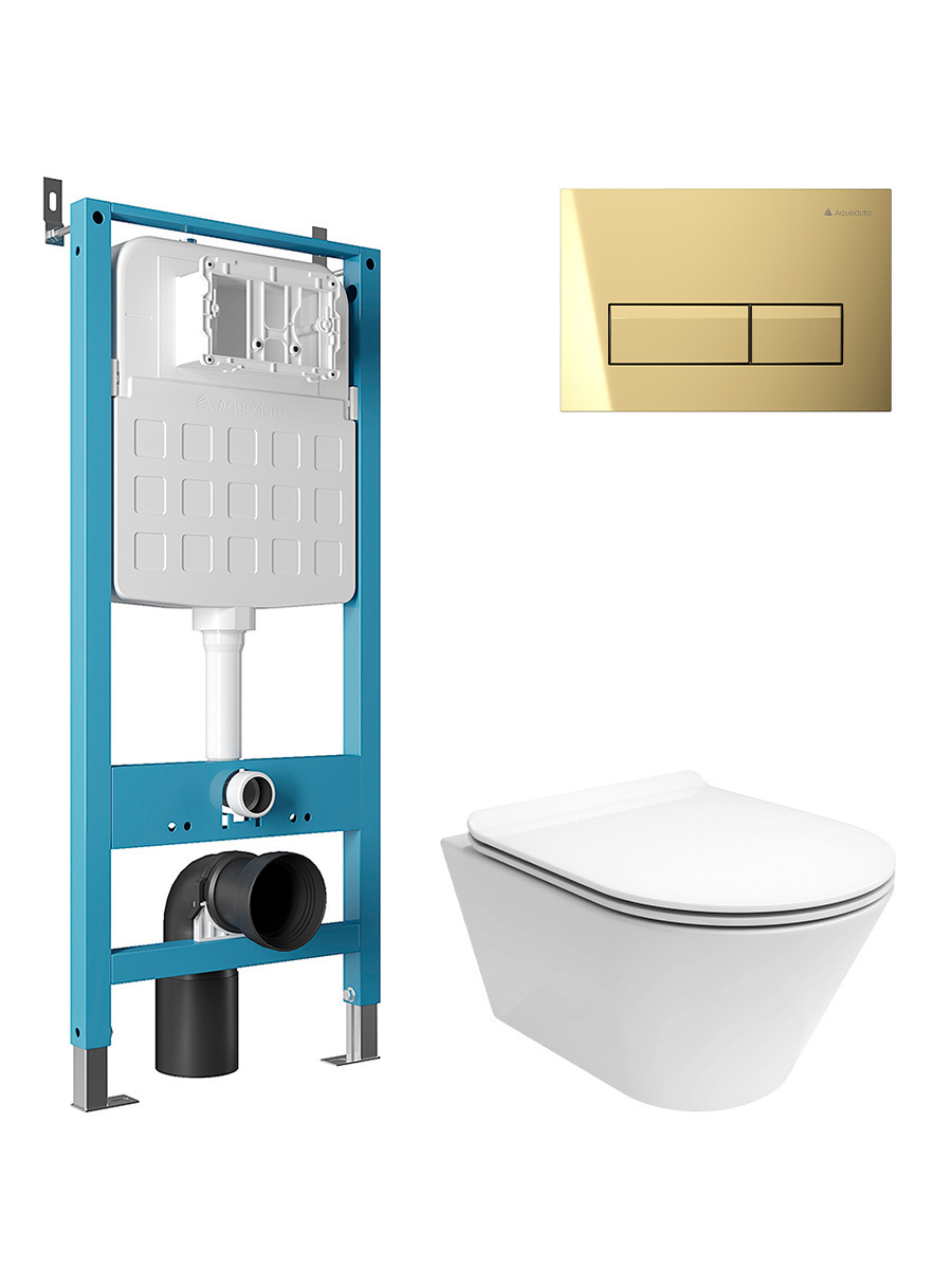 Изображение товара Комплект инсталляции с унитазом и панелью смыва Aqueduto TECNICA Novo