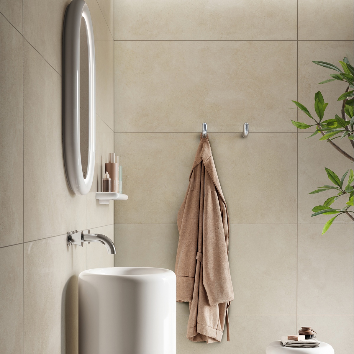 Изображение товара Керамогранит Vitra Cementbase 60x120 см бежевый эффект бетон