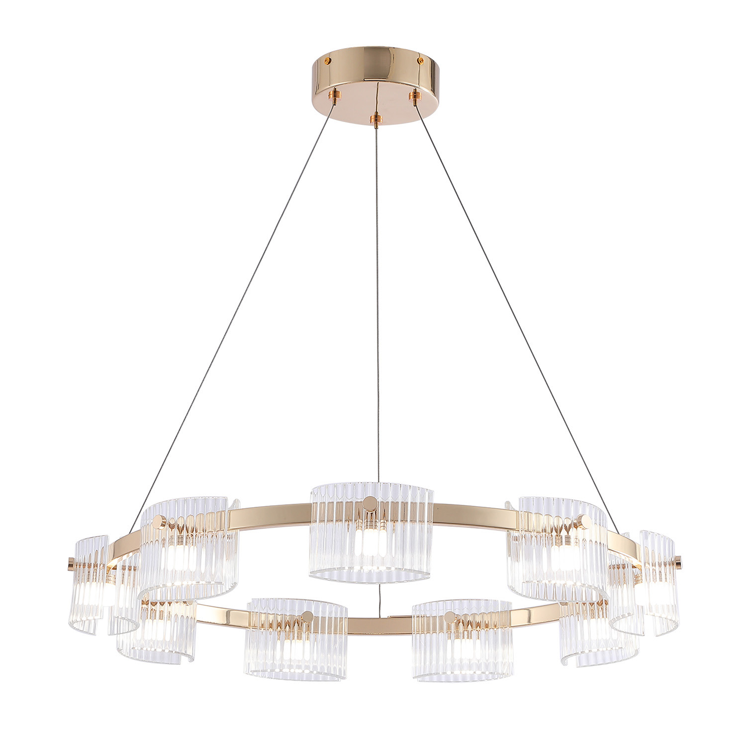 Изображение товара Подвесная светодиодная люстра Favourite Ori 4248-9p золотая для натяжных потолков