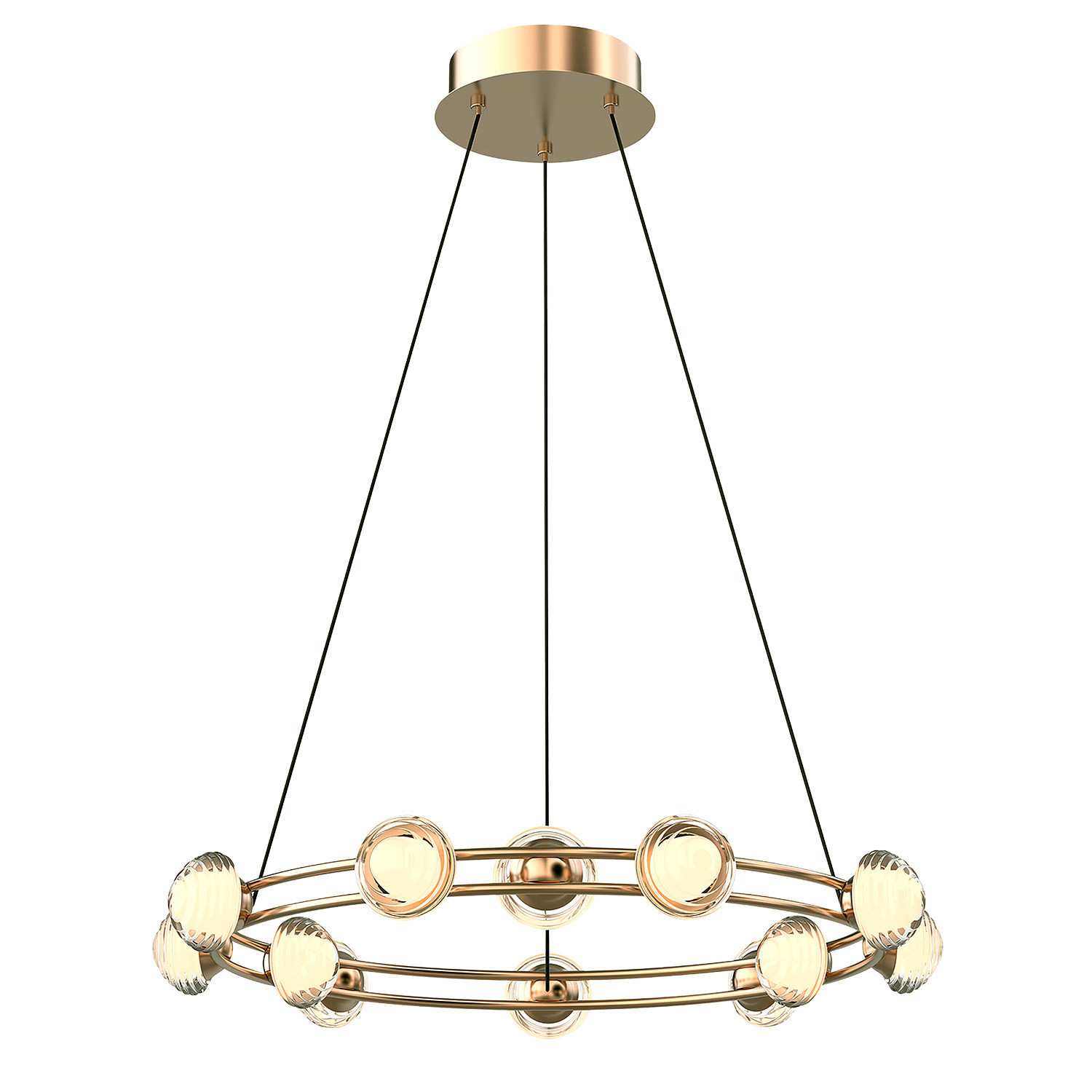 Изображение товара Люстра подвесная светодиодная Favourite Rondell 4382-12p 9 м² нейтральный белый свет цвет золотистый