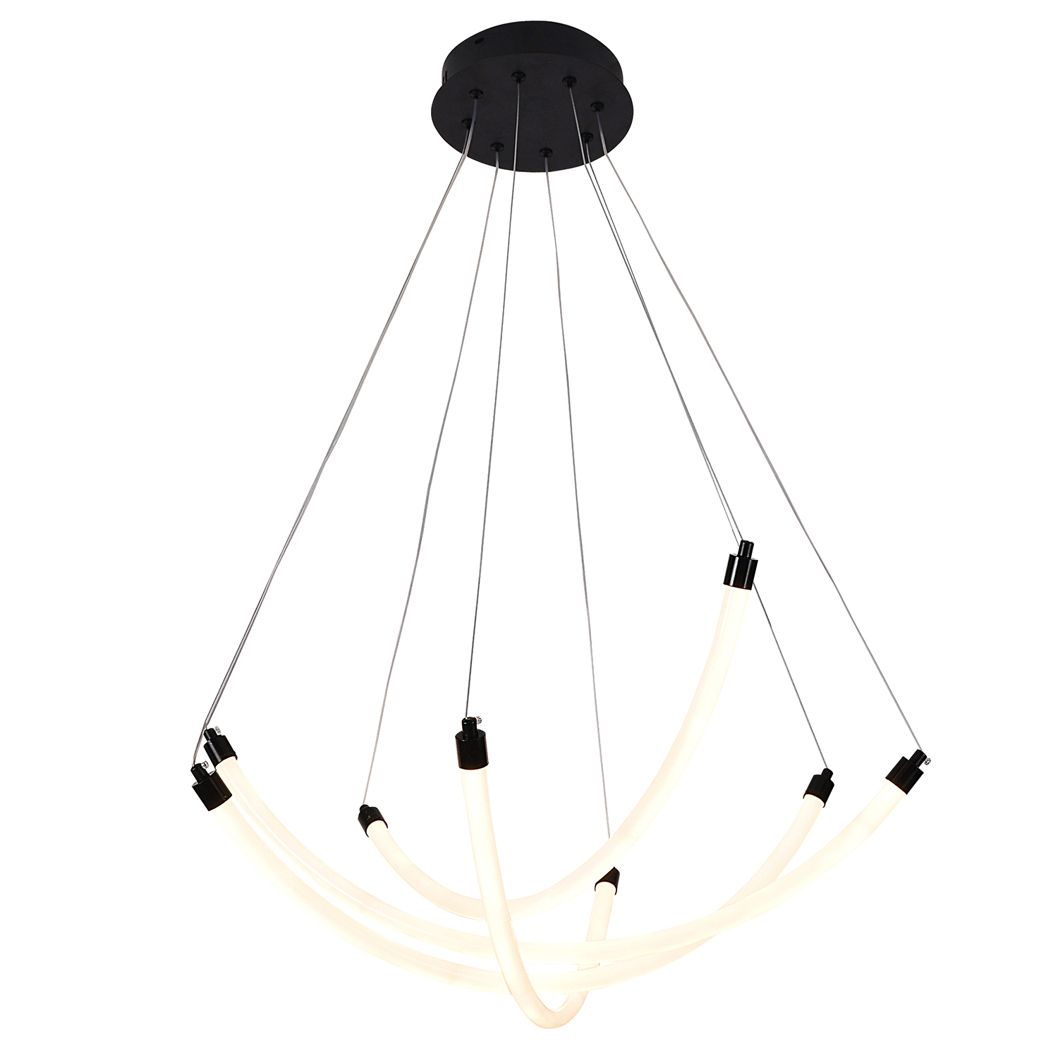 Изображение товара Люстра подвесная Favourite Hammock с регулируемой высотой и LED освещением 11 м² черный белый