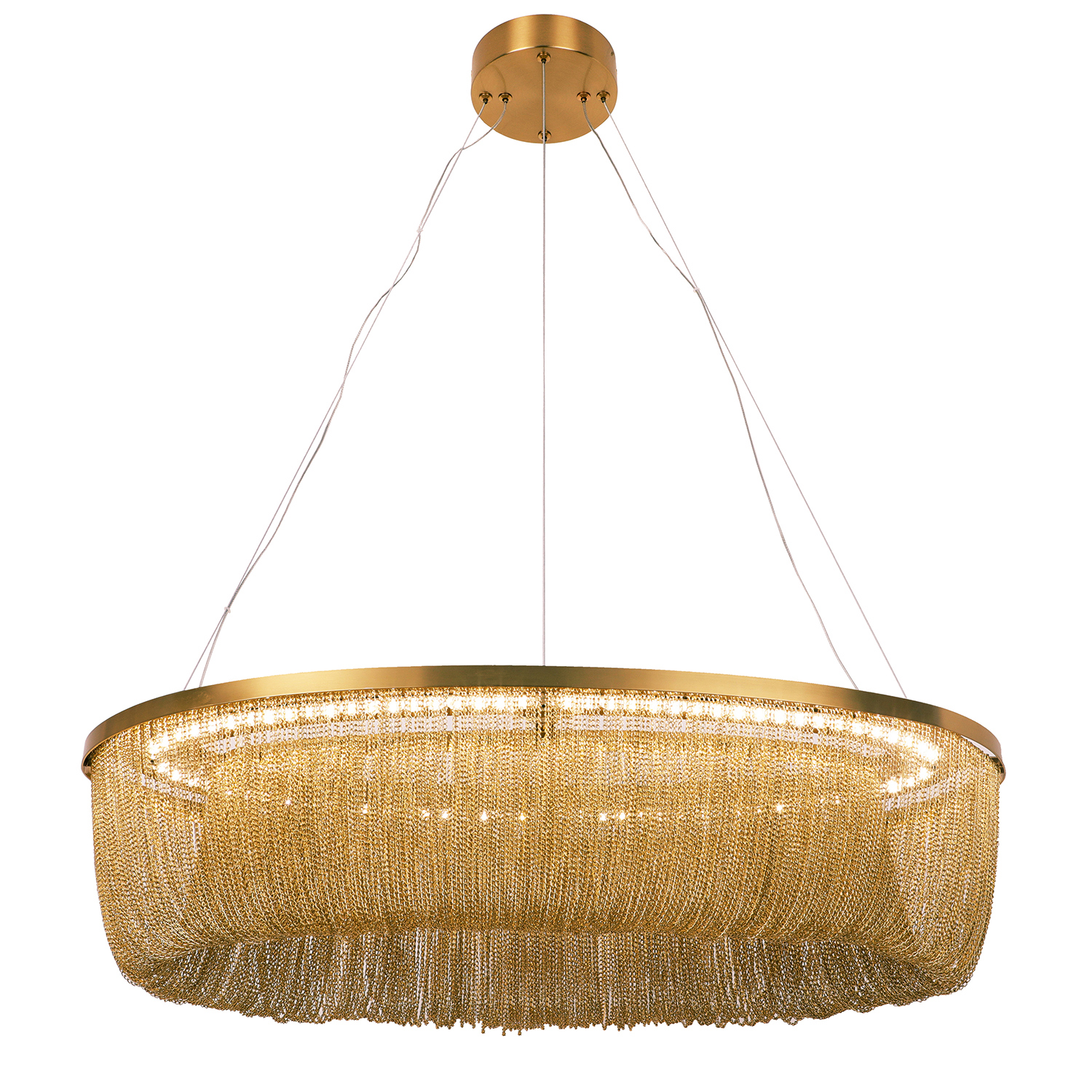 Изображение товара Люстра подвесная светодиодная Favourite Vandfald 4491-8p 4 м² нейтральный белый свет цвет латунь