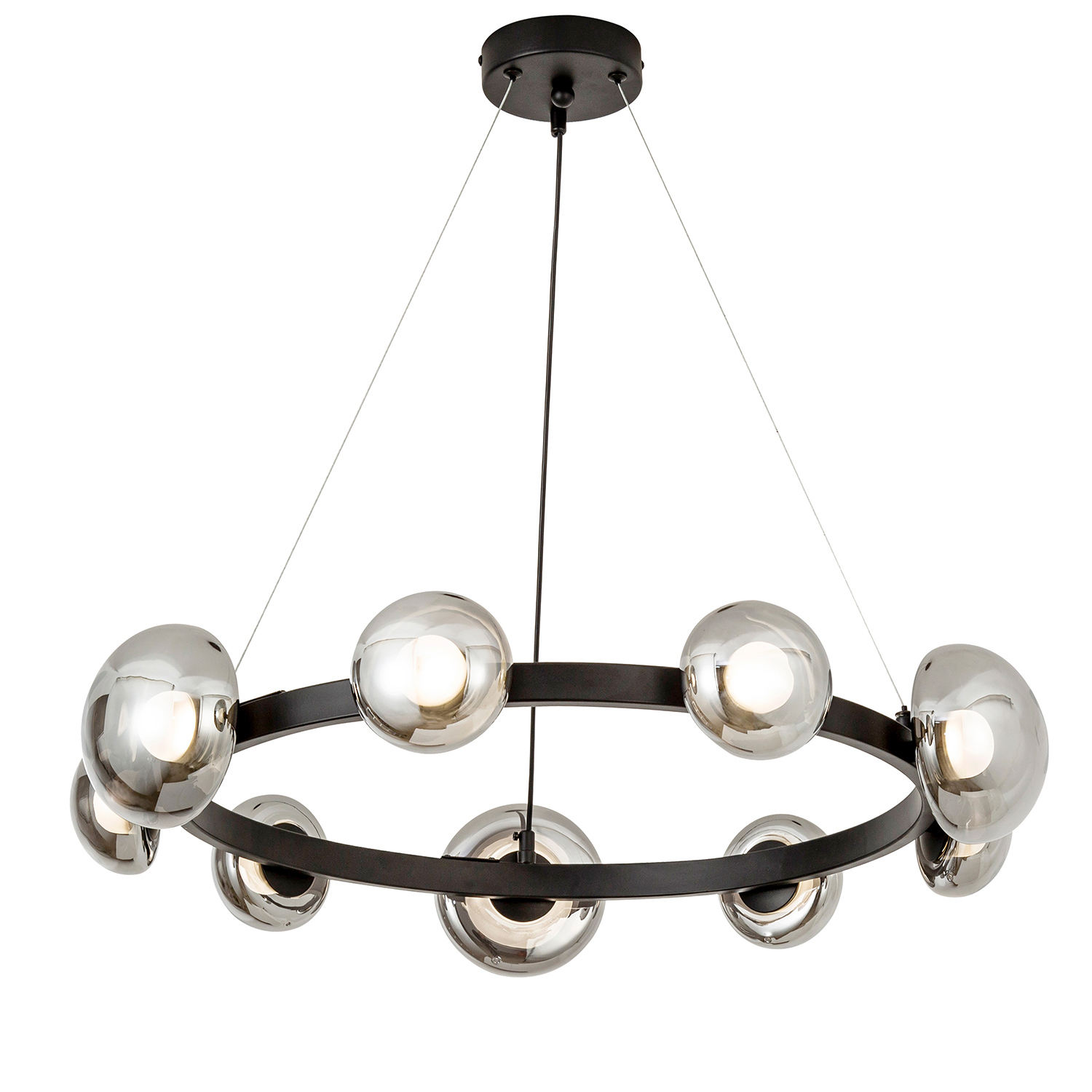 Изображение товара Люстра подвесная Favourite Svamp 4517-9p для помещений 12 м² черный крупная стильная