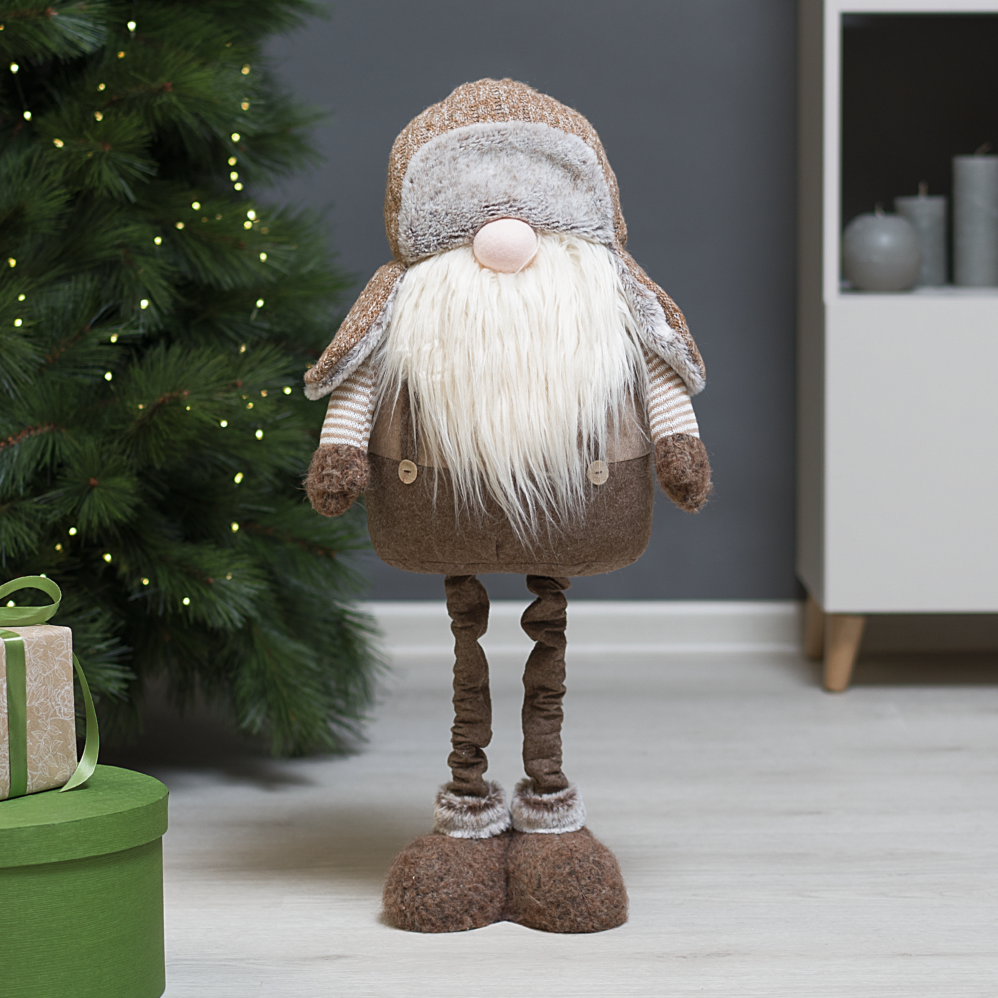 Изображение товара Декоративная фигура Гном 80 см коричневая KREAFORTA новогодний сувенир