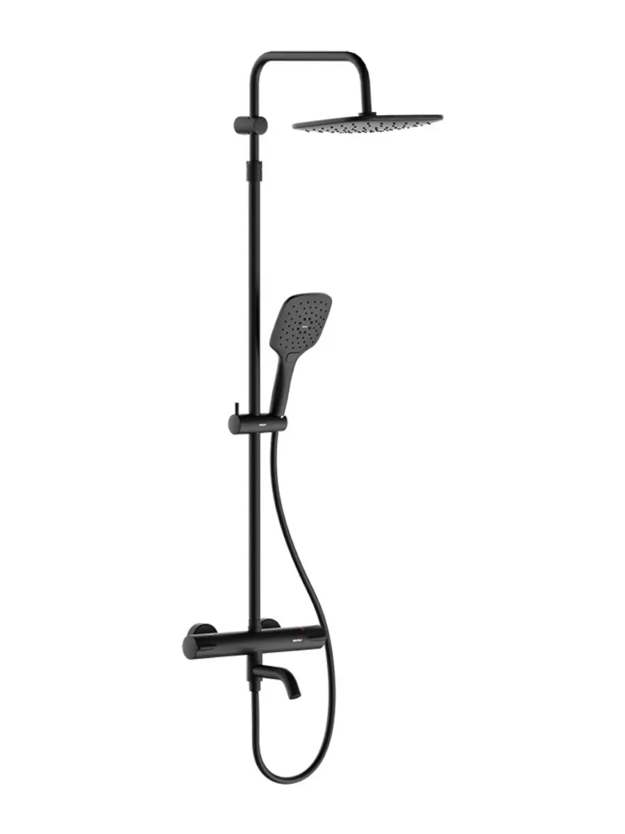 Изображение товара Душевая система Damixa Base 975820300 3 режимная черная с термостатом