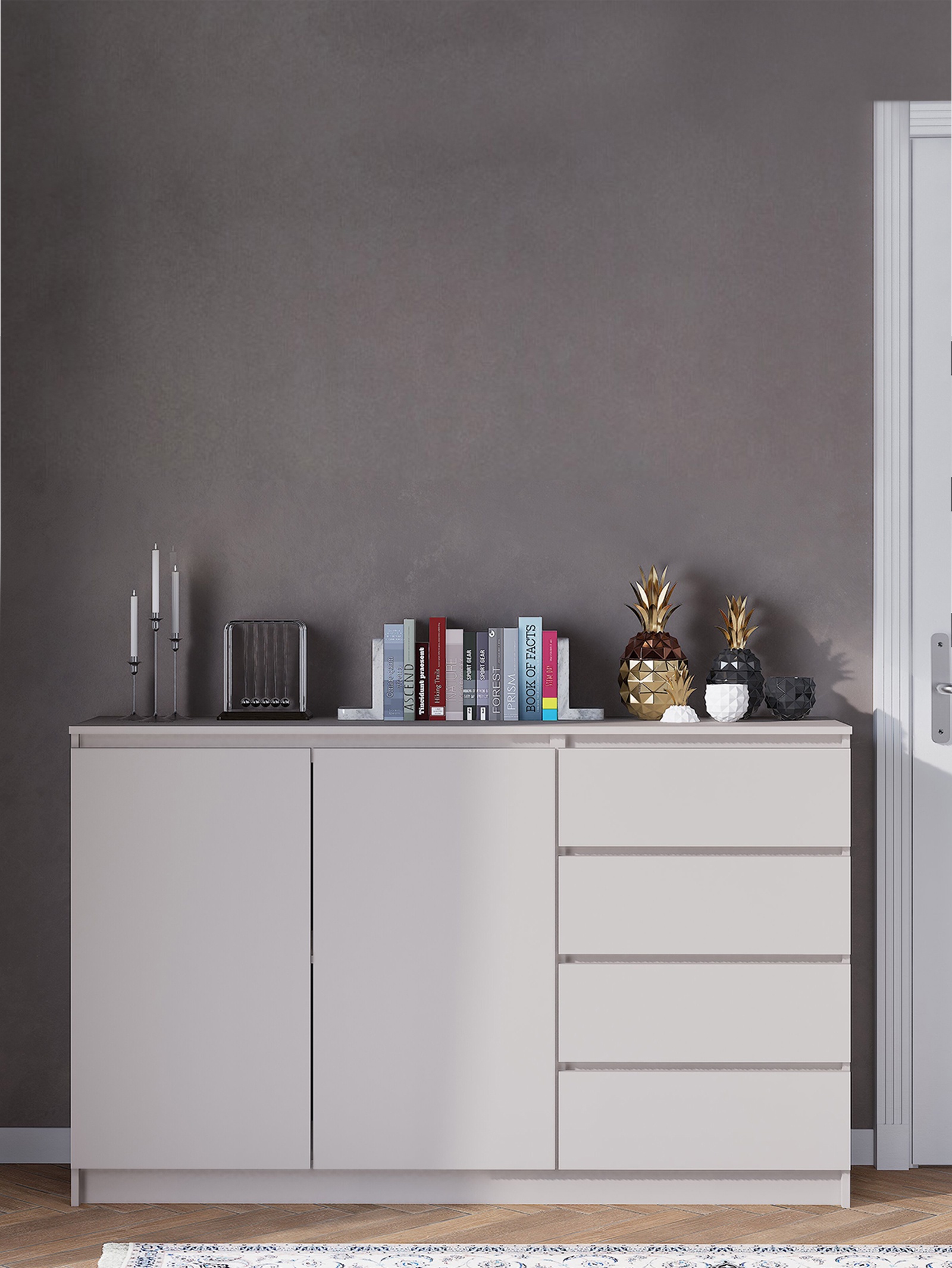 Изображение товара Комод Сима-ленд Лора 3 ящика 160х40х99 см ЛДСП цвет кашемир