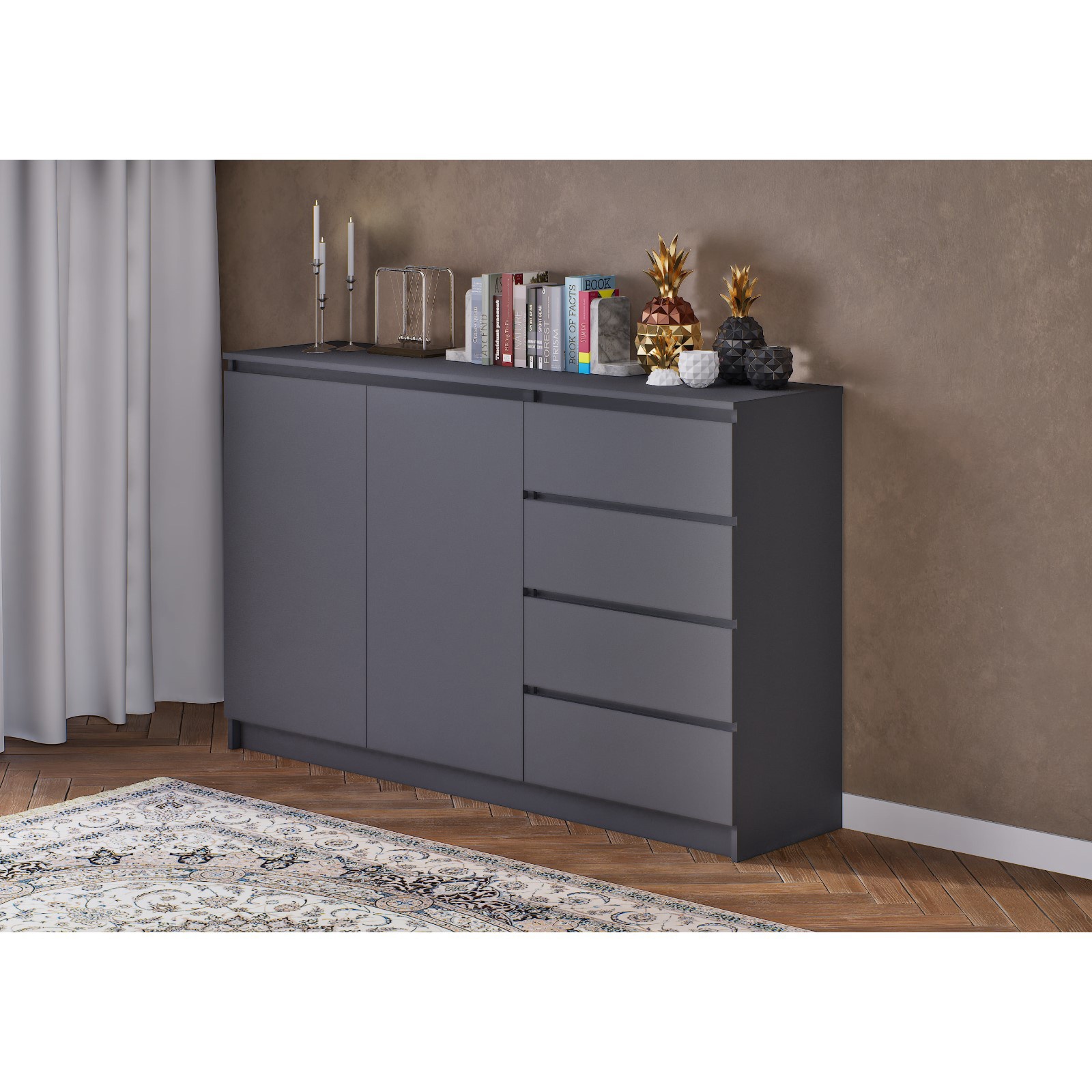 Изображение товара Комод Сима-ленд Мадера 3 ящика 160х40х99 см ЛДСП цвет мадера