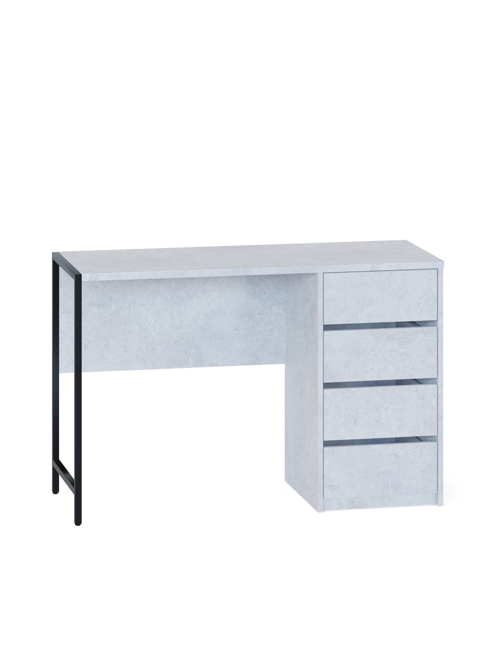 Изображение товара Стол письменный СОКОЛ Лофт 4 ящика 117x75x44 см бетон стильный современный