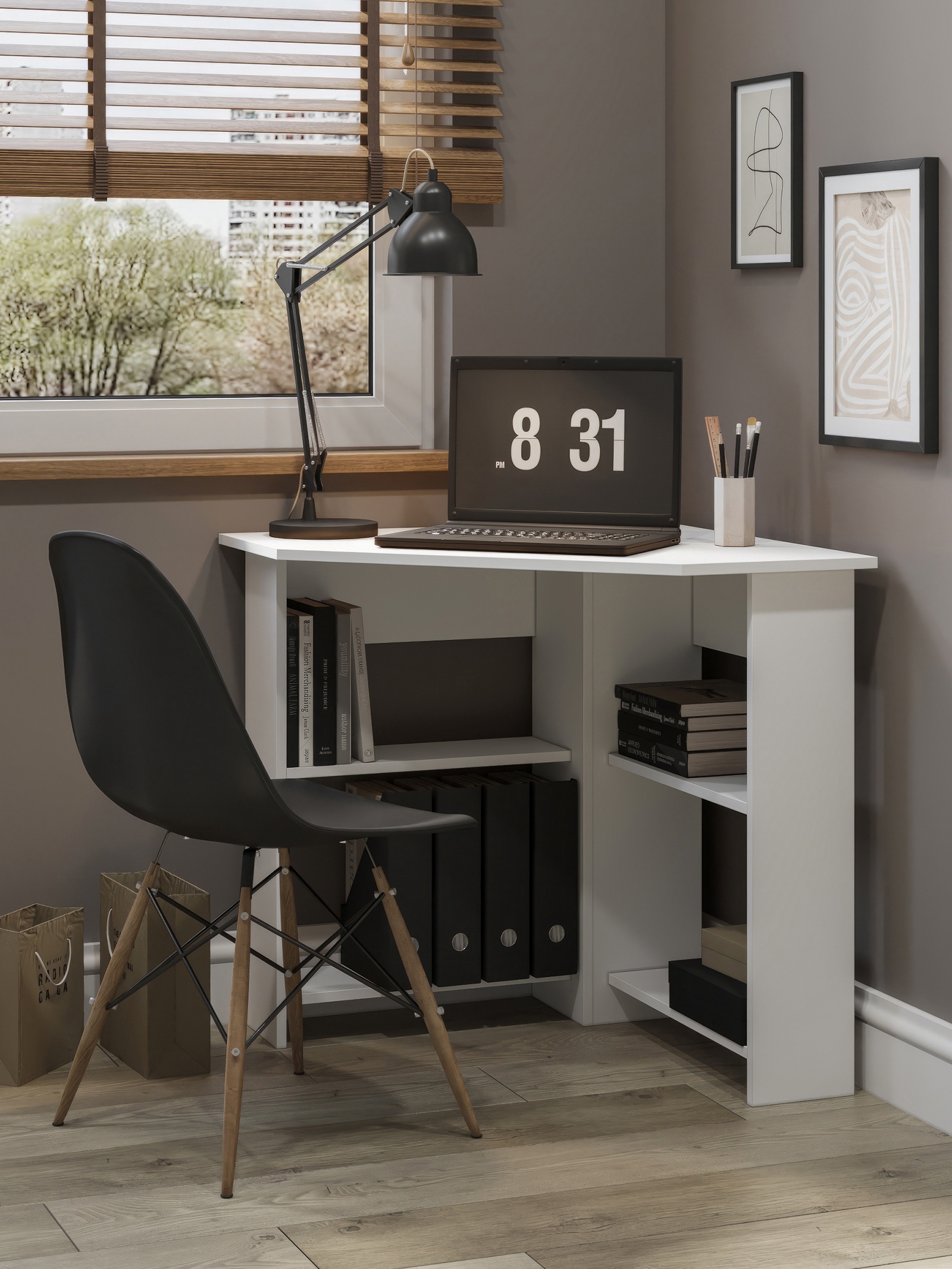 Изображение товара Письменный стол Сима-ленд ЖС-1 73x75x73 см ЛДСП белый угловой