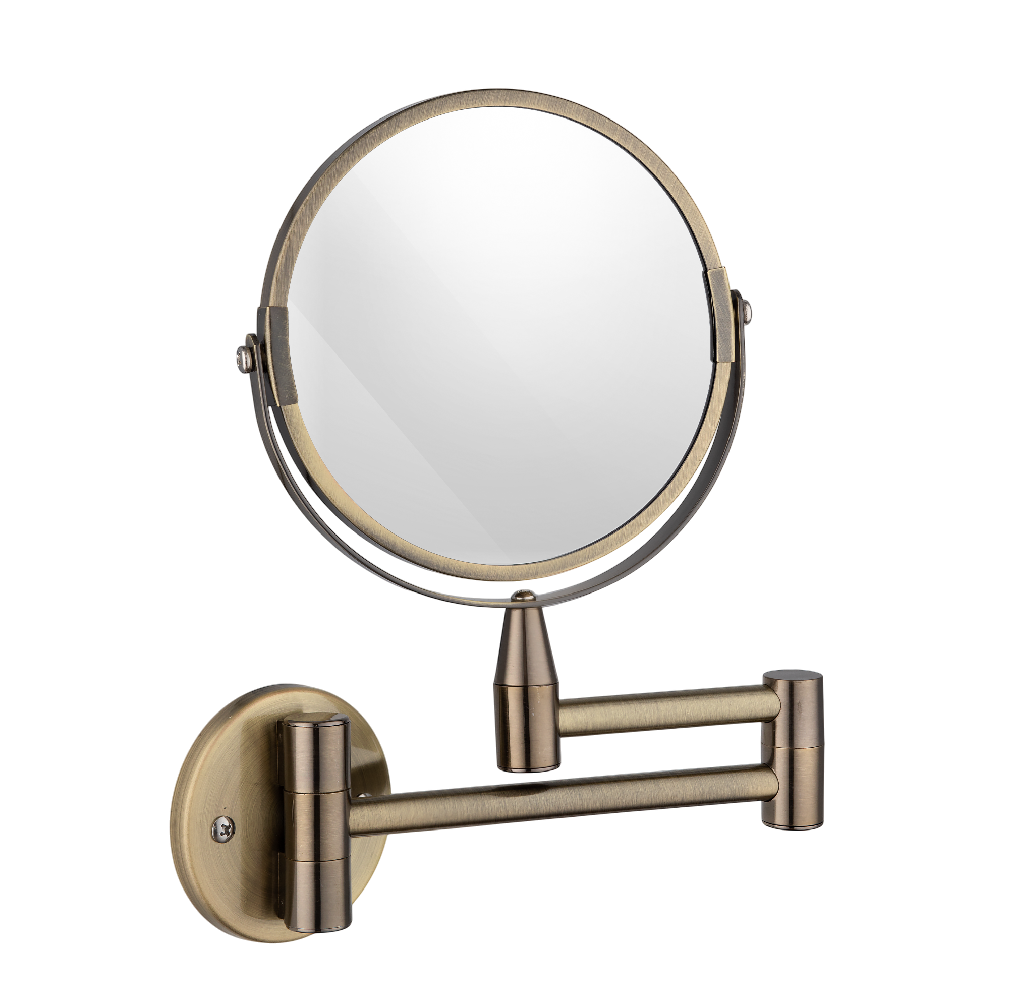 Изображение товара Зеркало косметическое настенное Miamark 23017527BZ двухстороннее с увеличительным эффектом 3Х цвет античная бронза