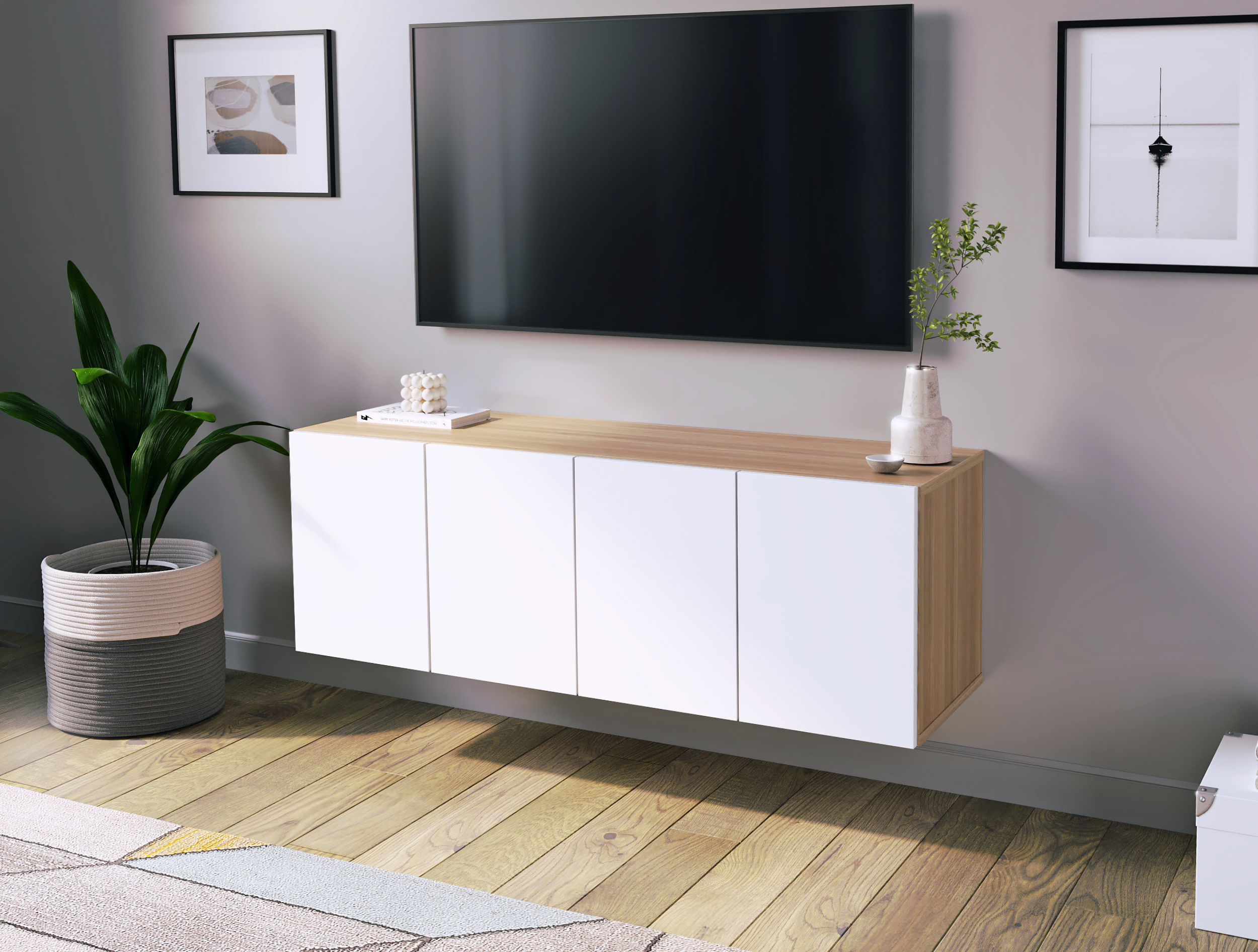 Изображение товара Тумба под телевизор Metaldesign MD 8226 100х35х33 см дерево цвет честерфилд белый