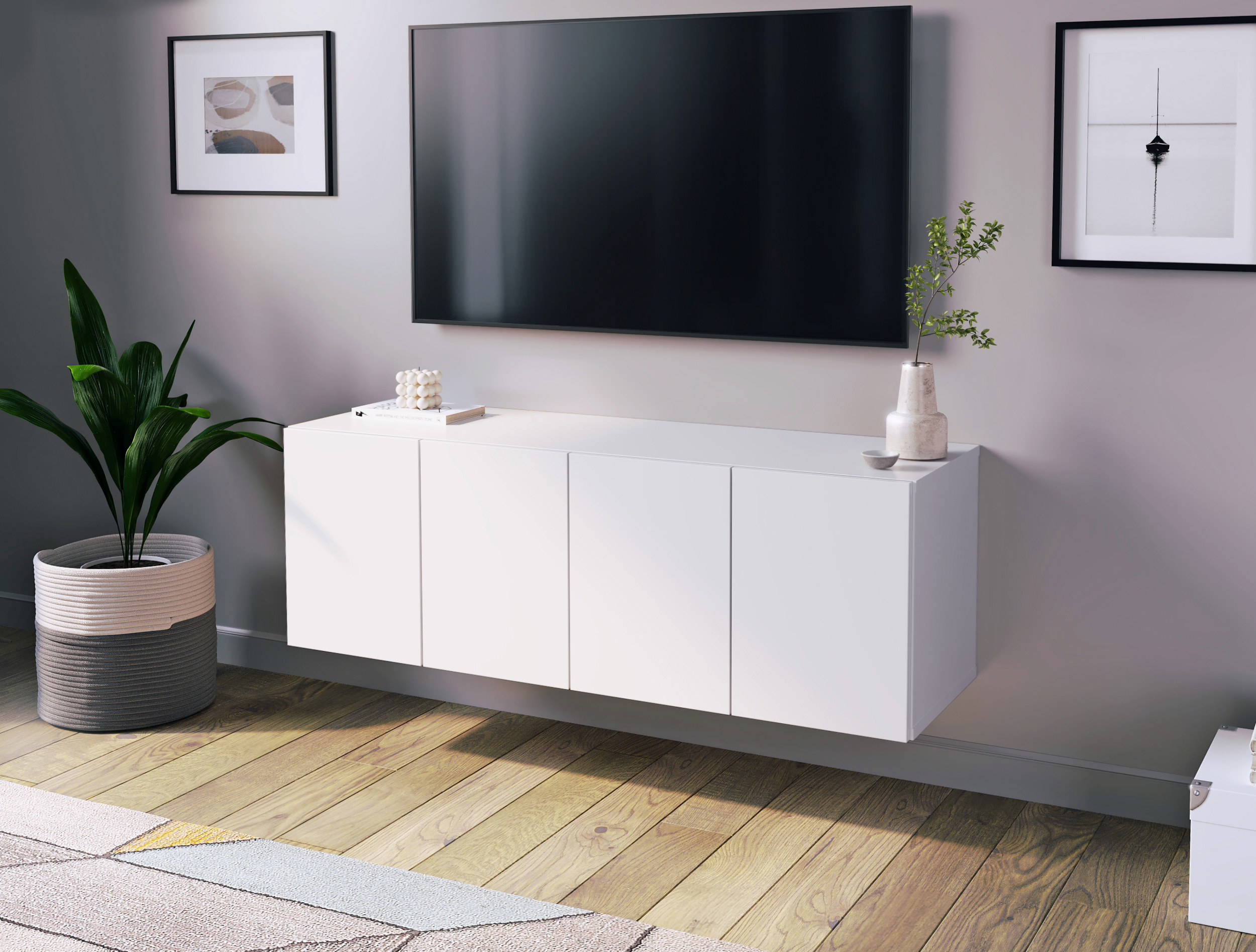 Изображение товара Тумба под телевизор Metaldesign MD 8226 100х35х33 см дерево цвет белый