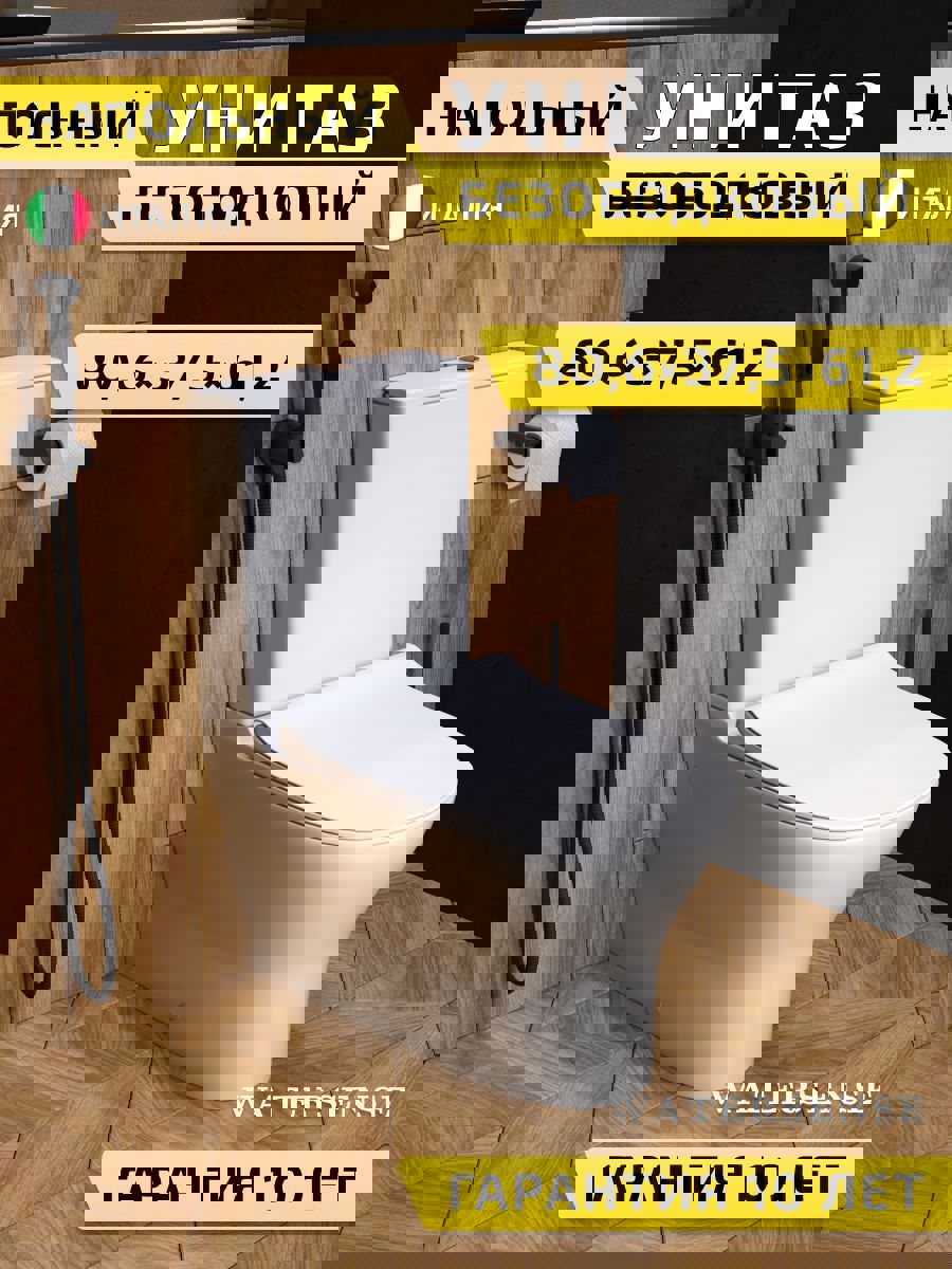 Изображение товара Безободковый унитаз Watersense Jessie с двойным смывом и микролифтом