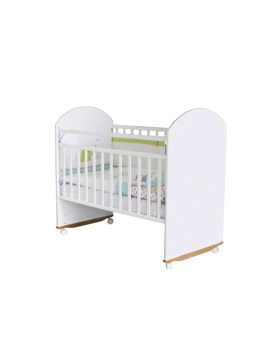 Изображение товара Кровать для новорожденных Сима-ленд Беллучи Колесо-Качалка 113x66 см дерево белый