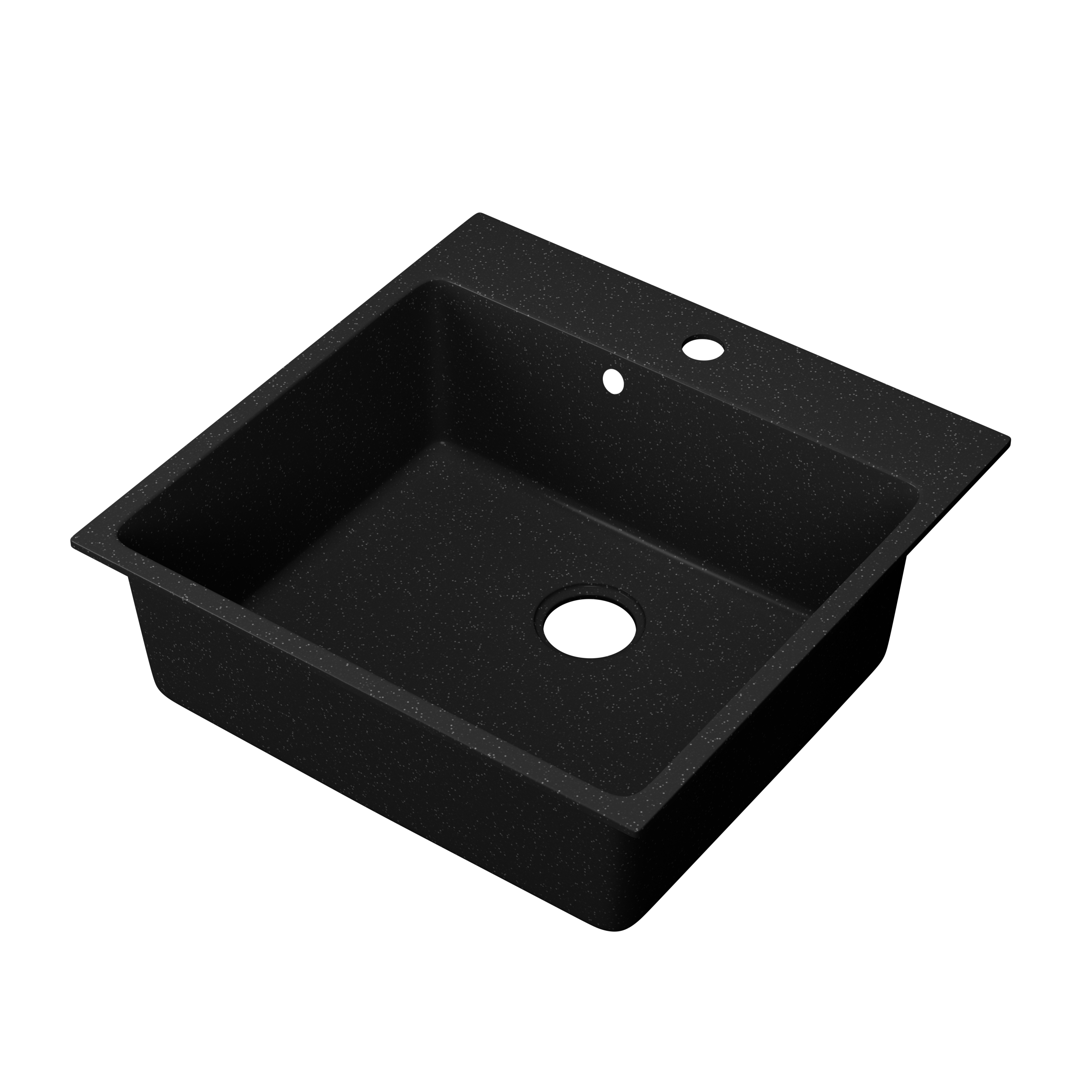 Изображение товара Мойка для кухни BAUEDGE Quadro 50x50 см черный мрамор глубина 17.5 см