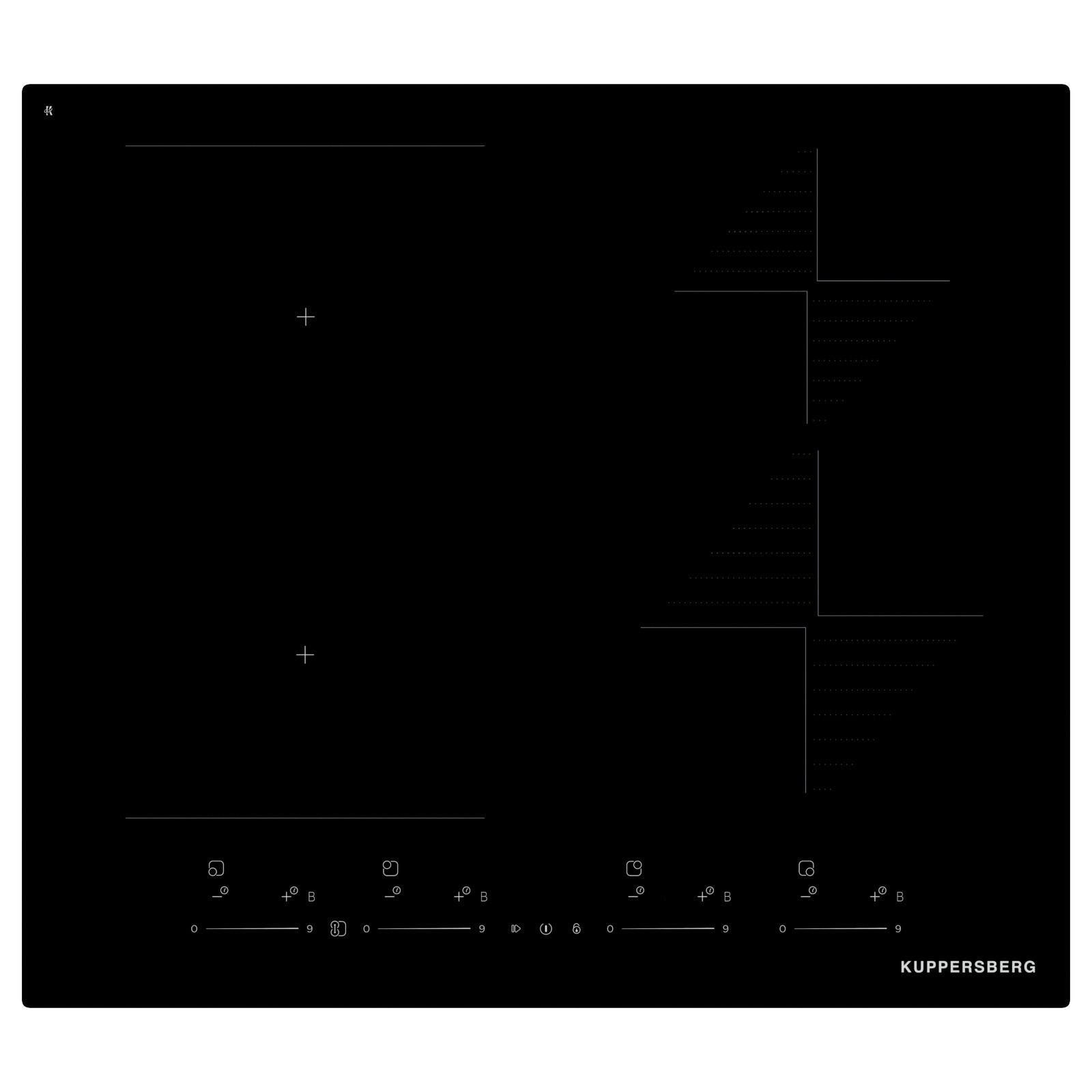 Изображение товара Электрическая варочная панель Kuppersberg ICI 616 59 см 4 конфорки цвет черный