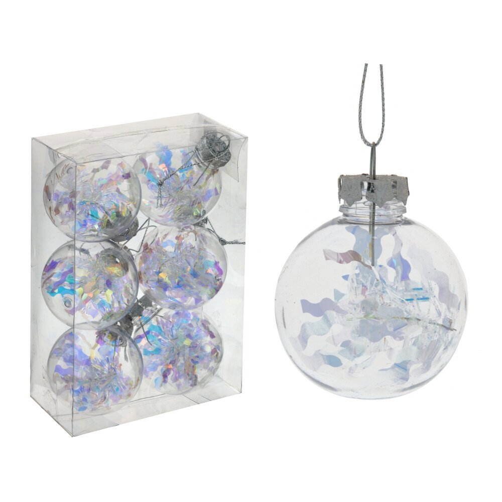 Изображение товара Набор елочных шаров 762066 6 см ПВХ бесцветный/прозрачный 6 шт