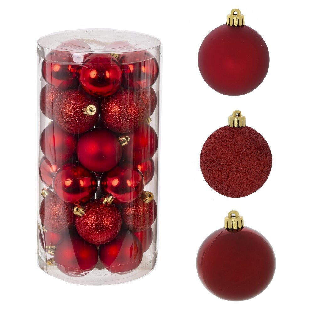 Изображение товара Набор елочных шаров 812986 5 см красный 30 шт для новогоднего украшения