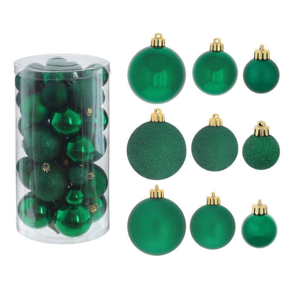 Изображение товара Набор елочных шаров 812940 6 см ПВХ зеленый 40 шт
