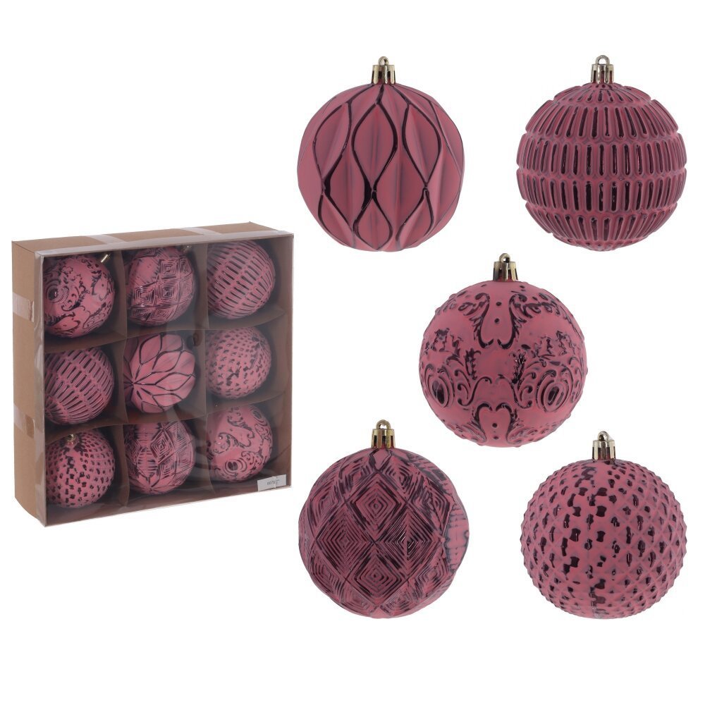 Изображение товара Набор елочных шаров 807922 7 см ПВХ розовый 9 шт