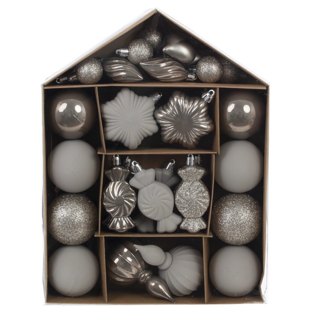 Изображение товара Набор елочных шаров 807886 6 см ПВХ жёлтый/золотой 32 шт