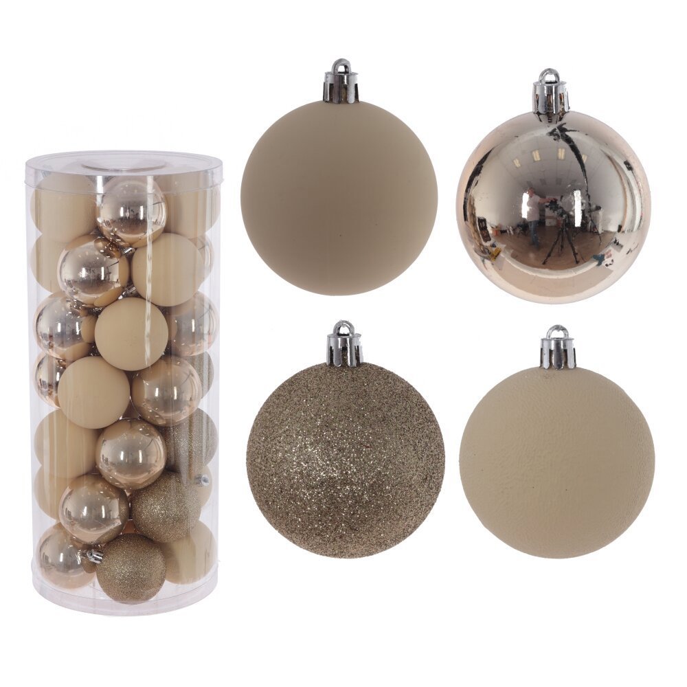 Изображение товара Набор елочных шаров 35 шт 6 см жёлтый / золотой ПВХ новогодние украшения