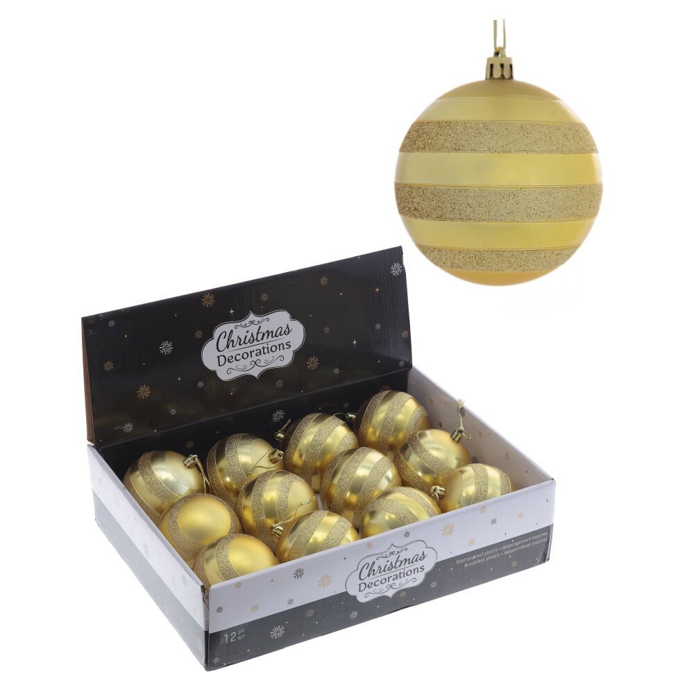 Изображение товара Набор елочных шаров 781671 8 см ПВХ желтый/золотой 12 шт