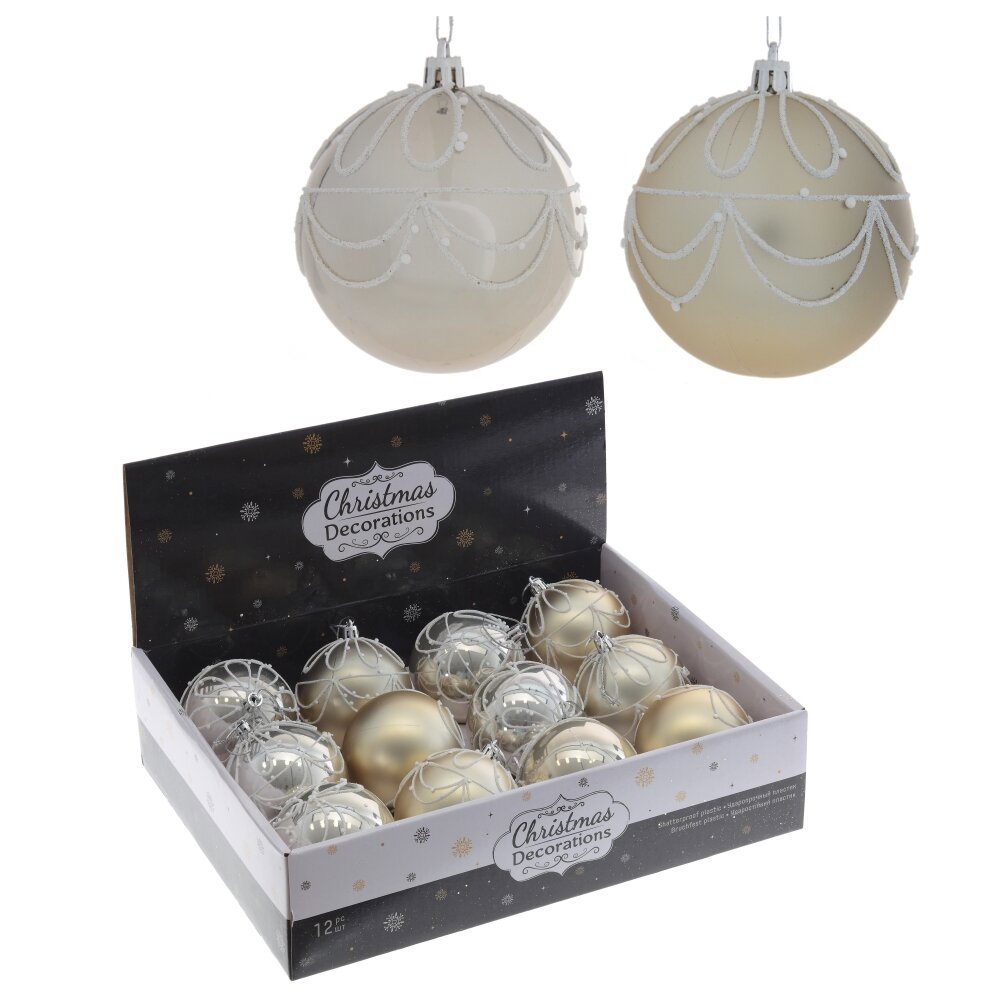 Изображение товара Набор елочных шаров 781672 8 см ПВХ желтый золотой 12 шт