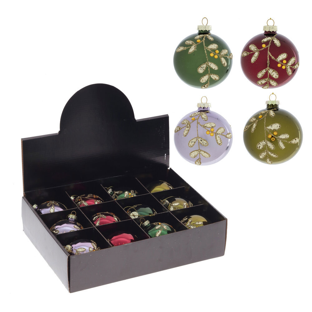 Изображение товара Набор елочных шаров стекло 8 см красный 12 шт В наборе 12 крупных стеклянных украшений для елки