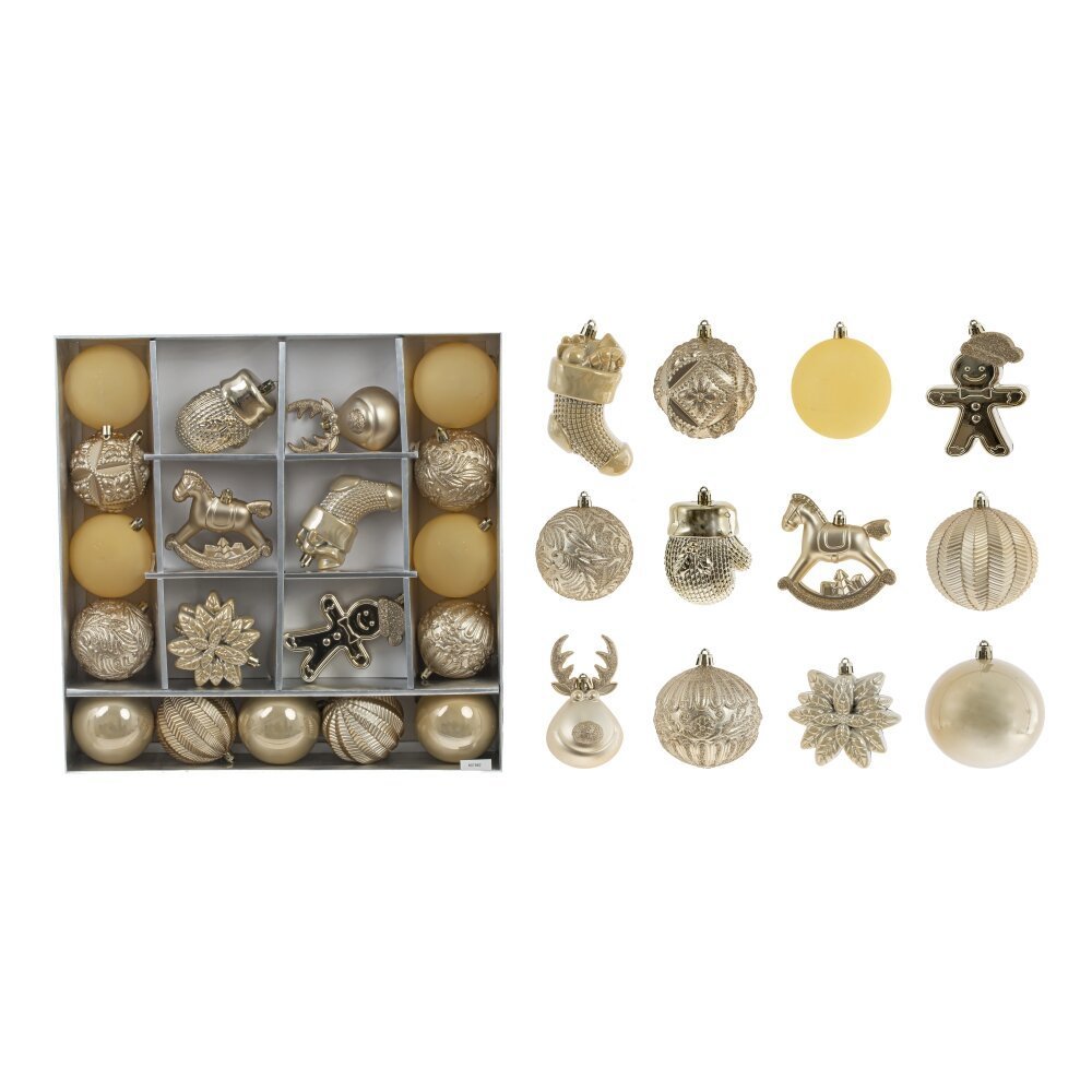 Изображение товара Набор елочных шаров 8 см золотой 20 шт ПВХ глиттер для елки праздничный дизайн