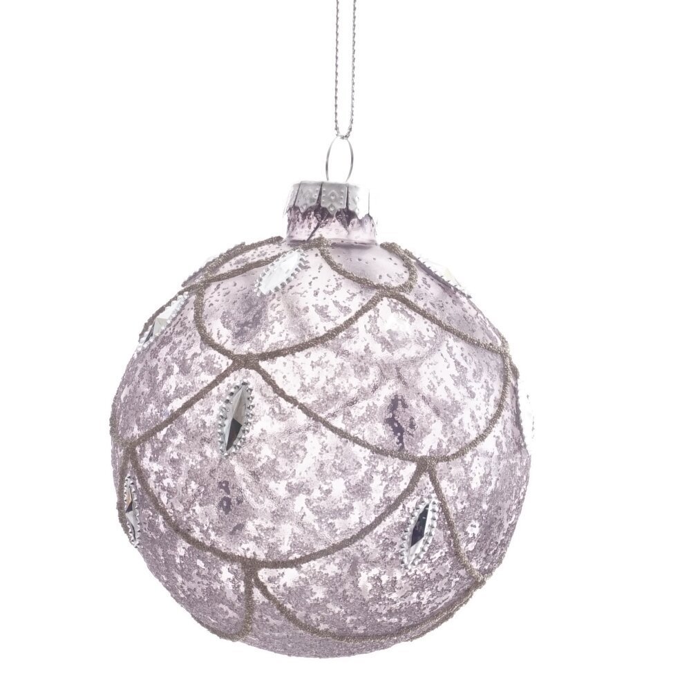 Изображение товара Новогодний розовый стеклянный елочный шар 8 см с глянцевым покрытием