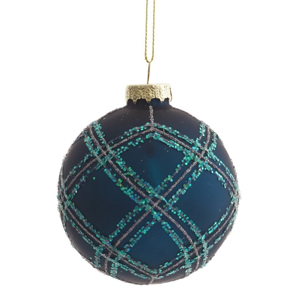 Изображение товара Елочный шар 813289 8 см стекло синий