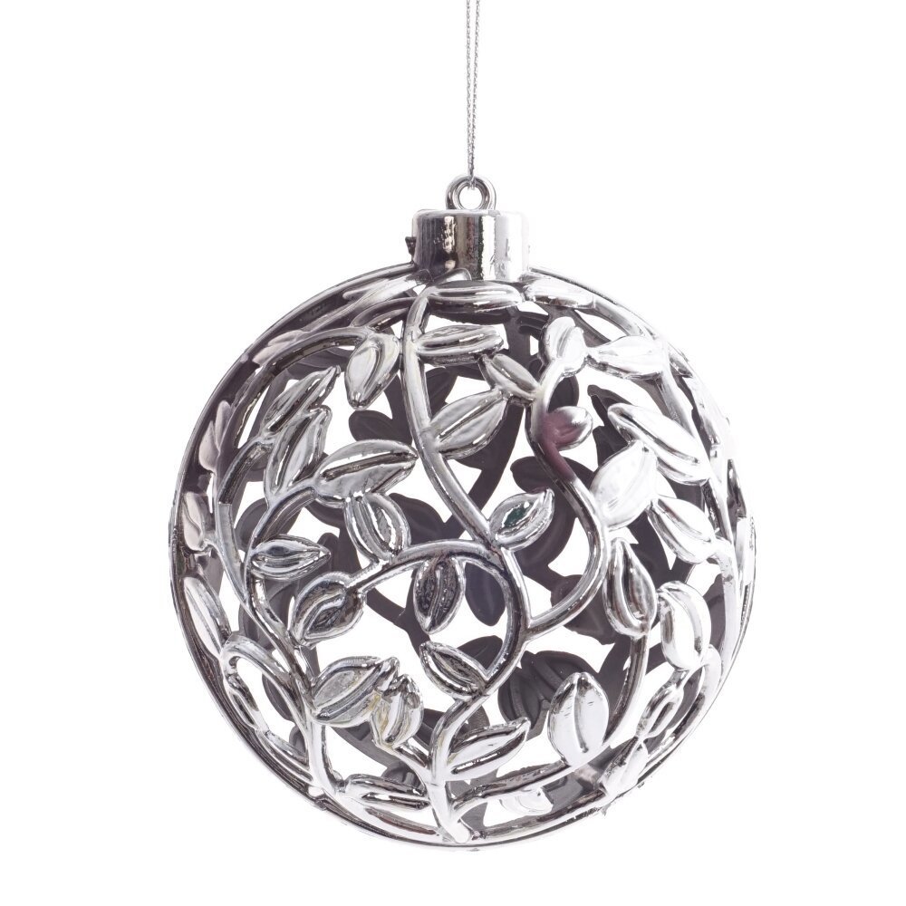 Изображение товара Елочный шар 808039 10 см ПВХ серый/серебристый