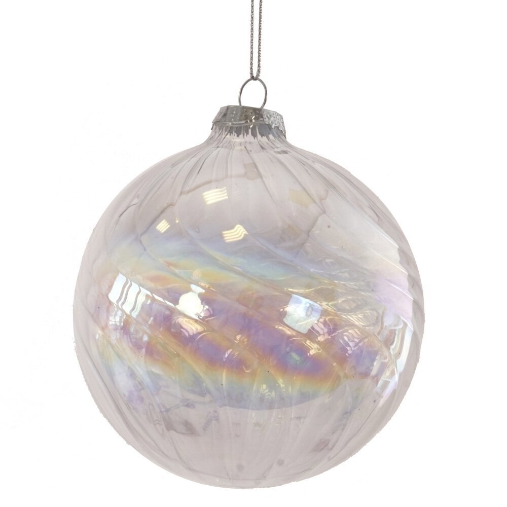 Изображение товара Ёлочный шар 809565 10 см стекло белый праздничное новогоднее украшение