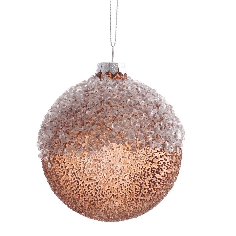 Изображение товара Елочный шар 805672 диаметром 8 см стекло жёлтый золотой праздничное украшение