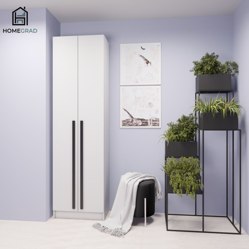 Изображение товара Шкаф Homegrad ЦБ-00017961 60x210 см ЛДСП белый для одежды