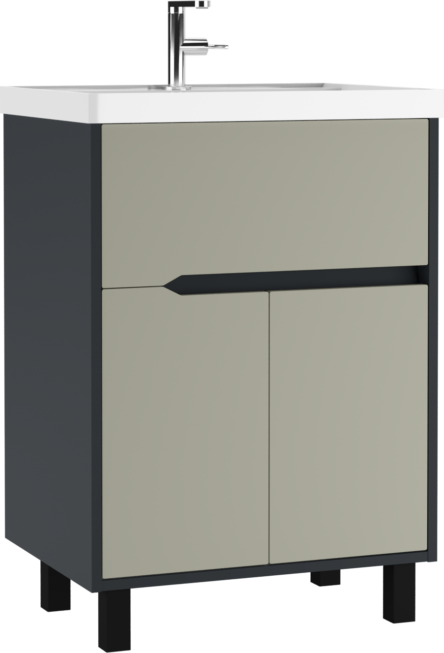 Изображение товара Тумба под раковиной в ванную напольная Домино Classica 60 Karat серый