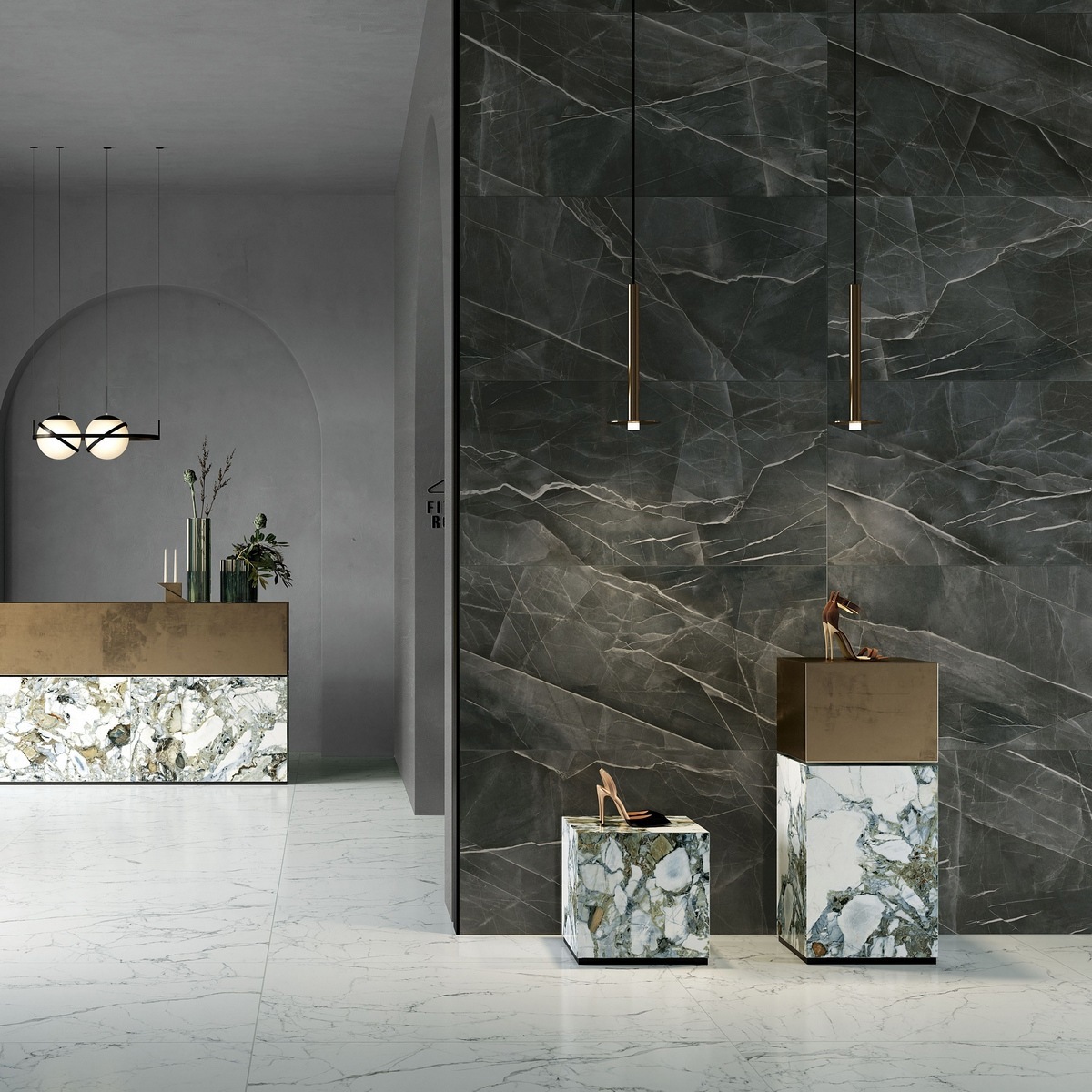 Изображение товара Керамогранит Vitra Citymarble 60x120 см черный для стен и пола