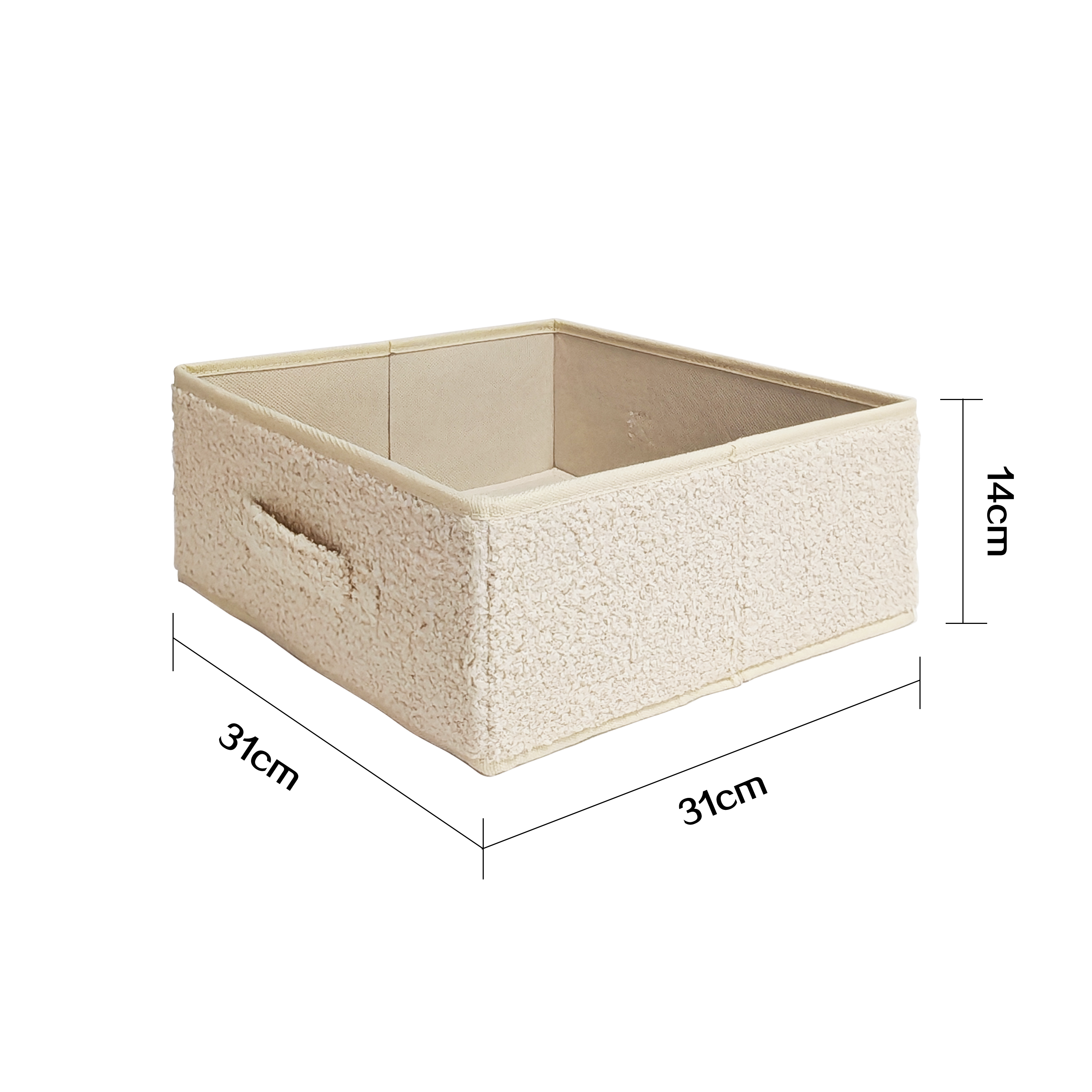 Изображение товара Короб-органайзер KONSENSA 31x14x31 см полиэстер бежевый для организации хранения