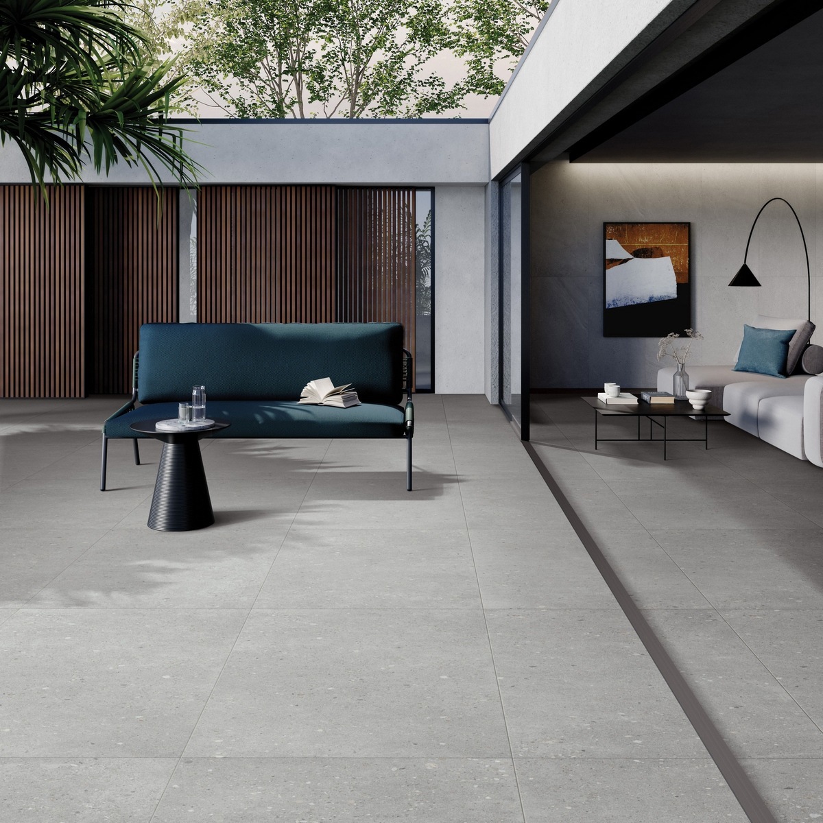 Изображение товара Керамогранит Vitra Flakecement 60x60 серый для пола и стен Россия