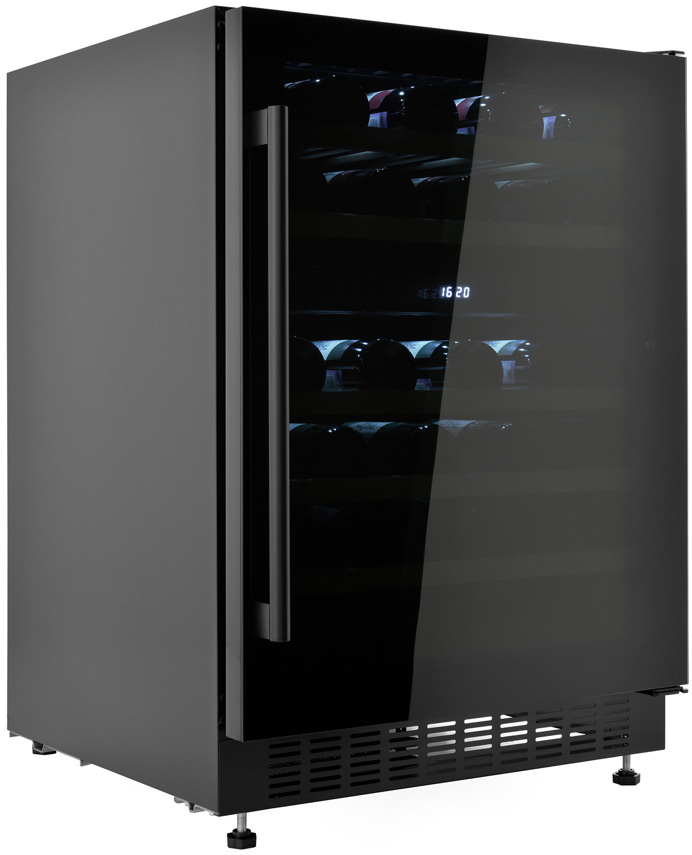 Изображение товара Винный шкаф Zugel 46 бутылок черный с DualZone компрессорное охлаждение