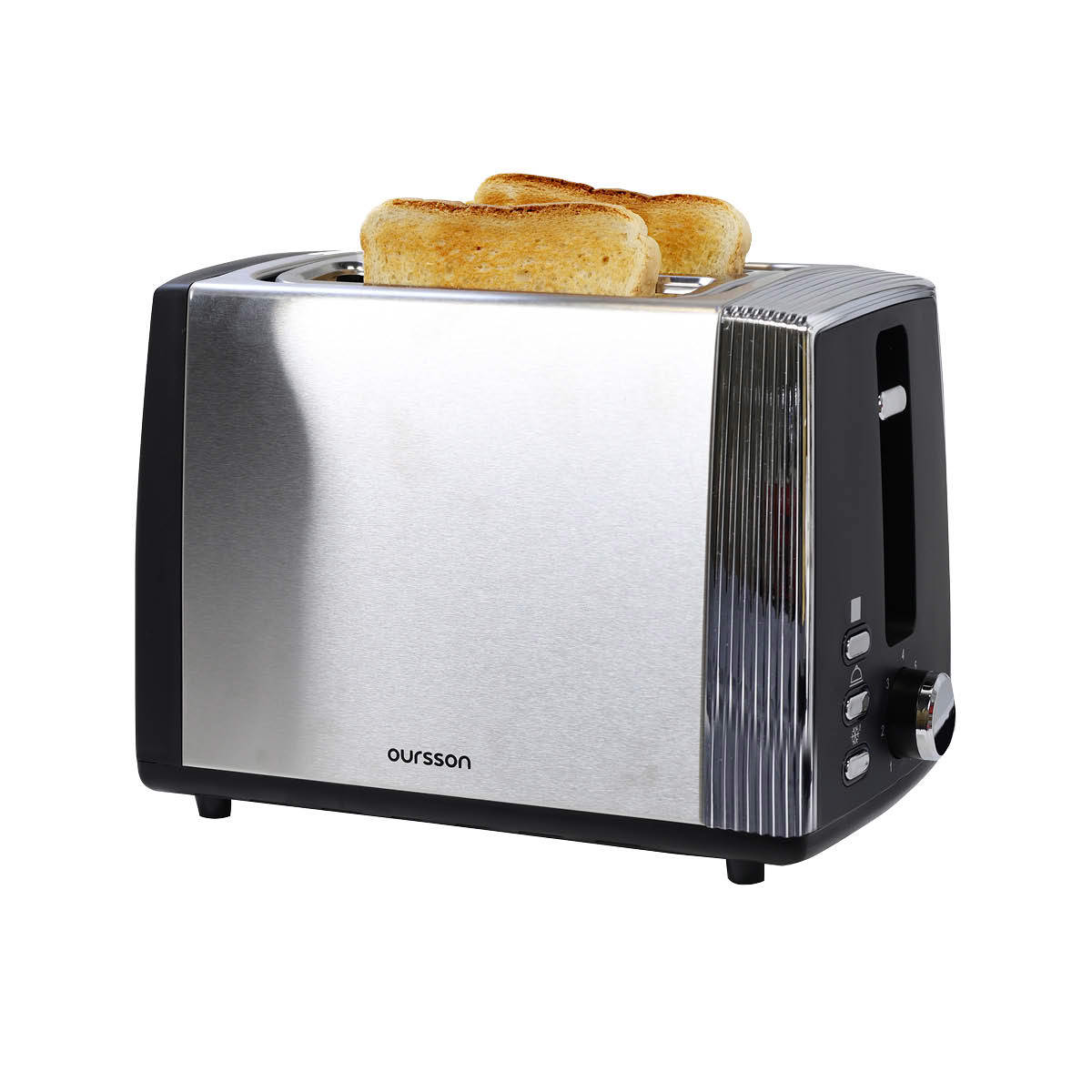 Изображение товара Тостер Oursson TS2220 мощностью 930 Вт цвет серый металлик стильный и компактный